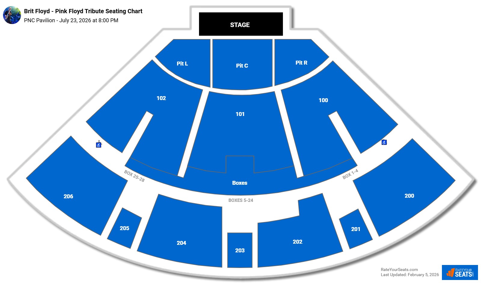 Brit Floyd - Pink Floyd Tribute seating chart PNC Pavilion