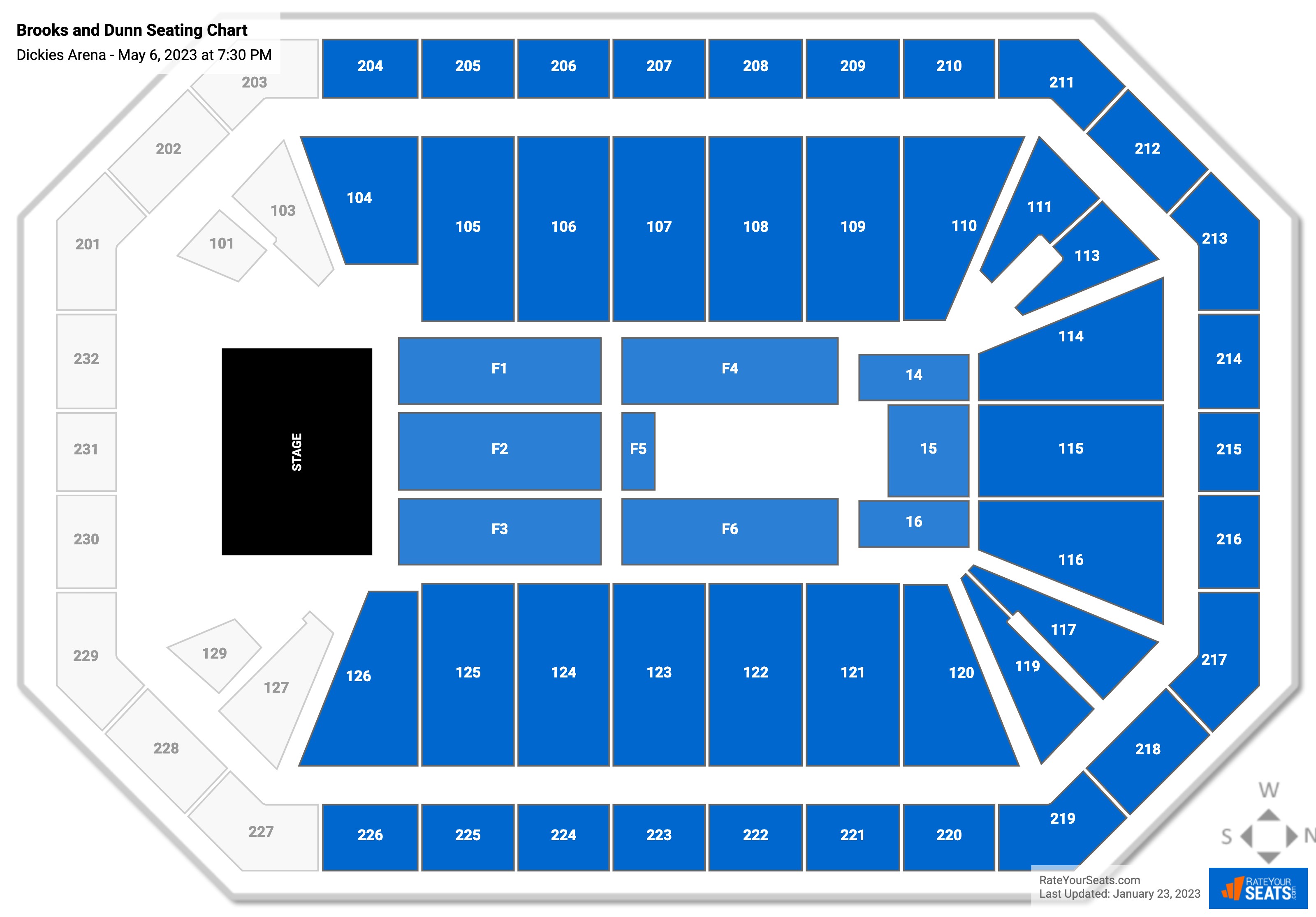 Brooks and Dunn seating chart Dickies Arena