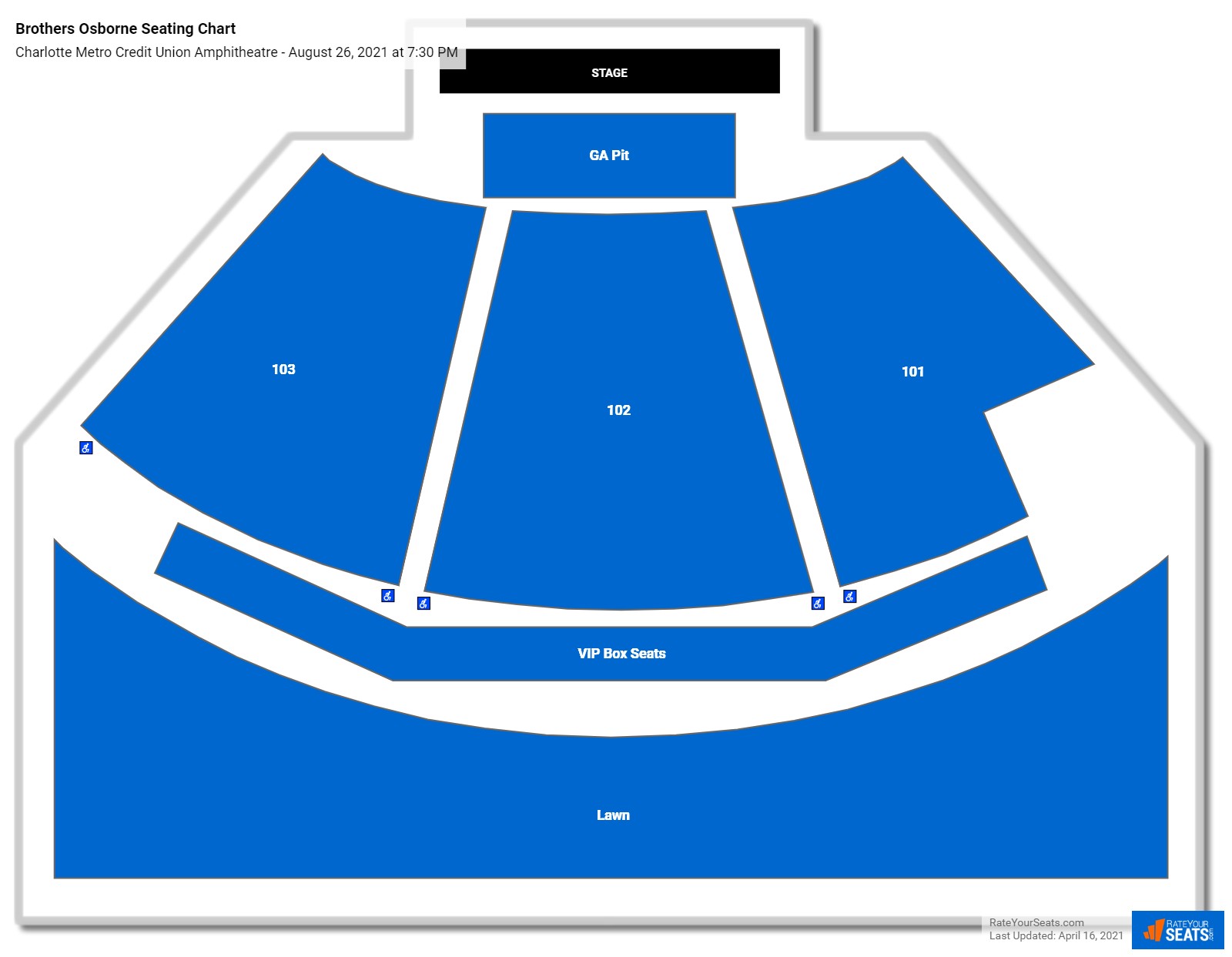 Brothers Osborne seating chart Charlotte Metro Credit Union Amphitheatre