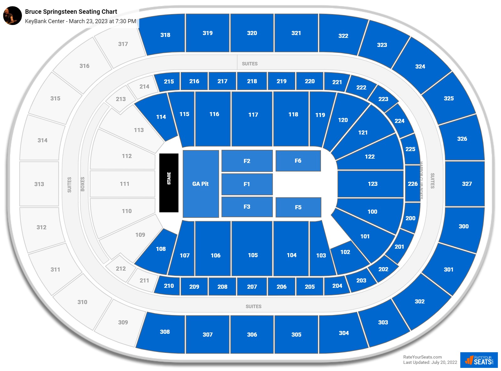 Bruce Springsteen seating chart KeyBank Center