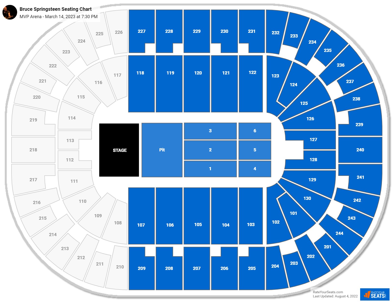 Bruce Springsteen seating chart MVP Arena