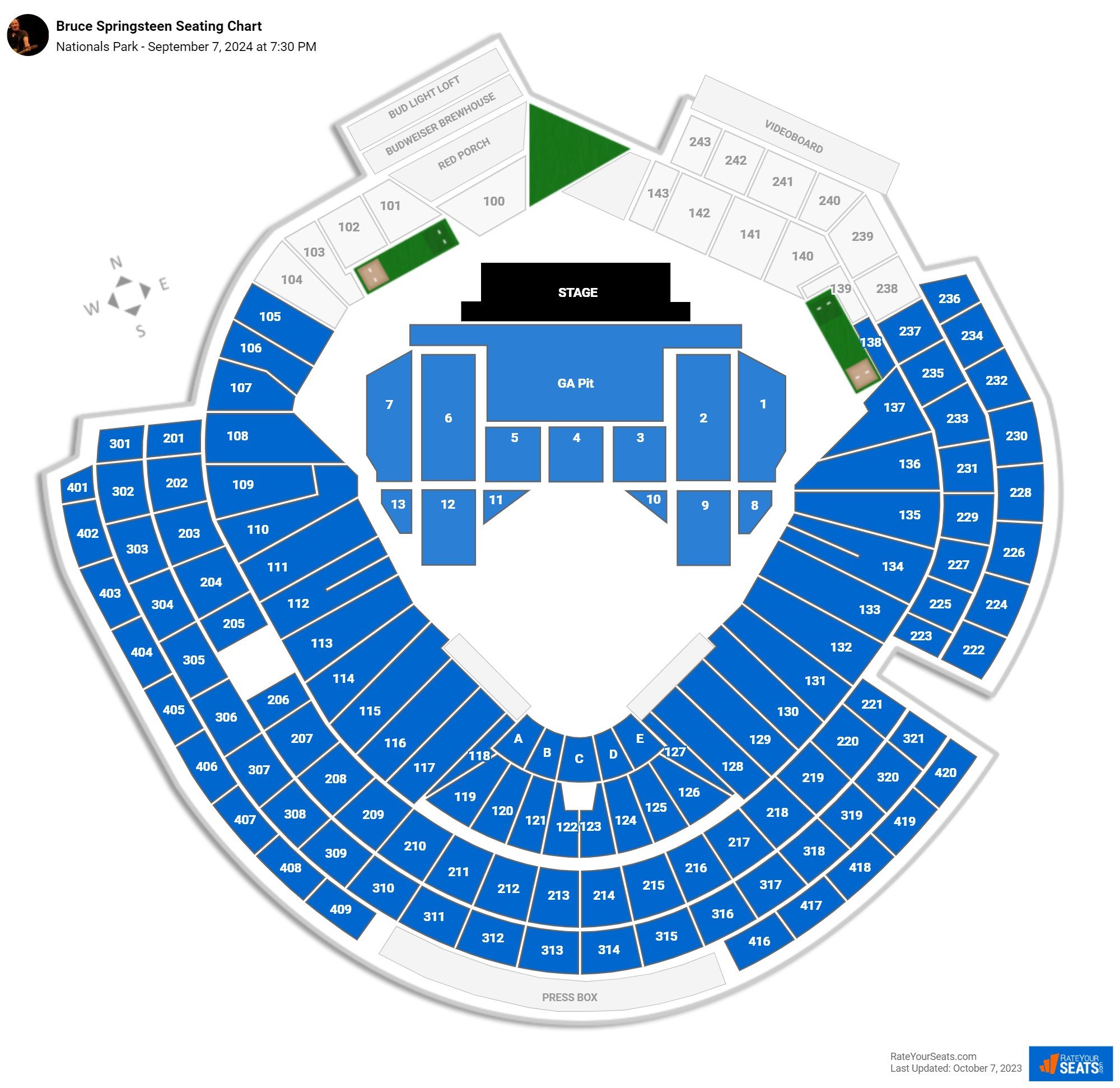 Nationals Park Concert Seating Chart