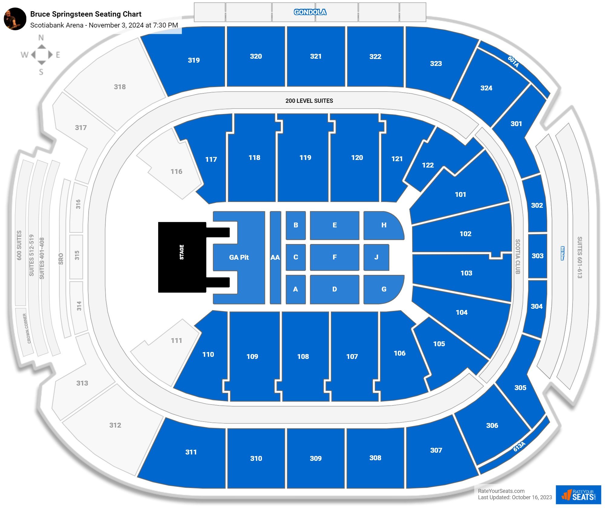Bruce Springsteen seating chart Scotiabank Arena