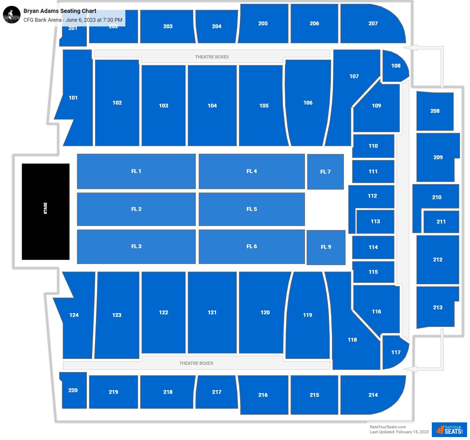 CFG Bank Arena Seating Chart