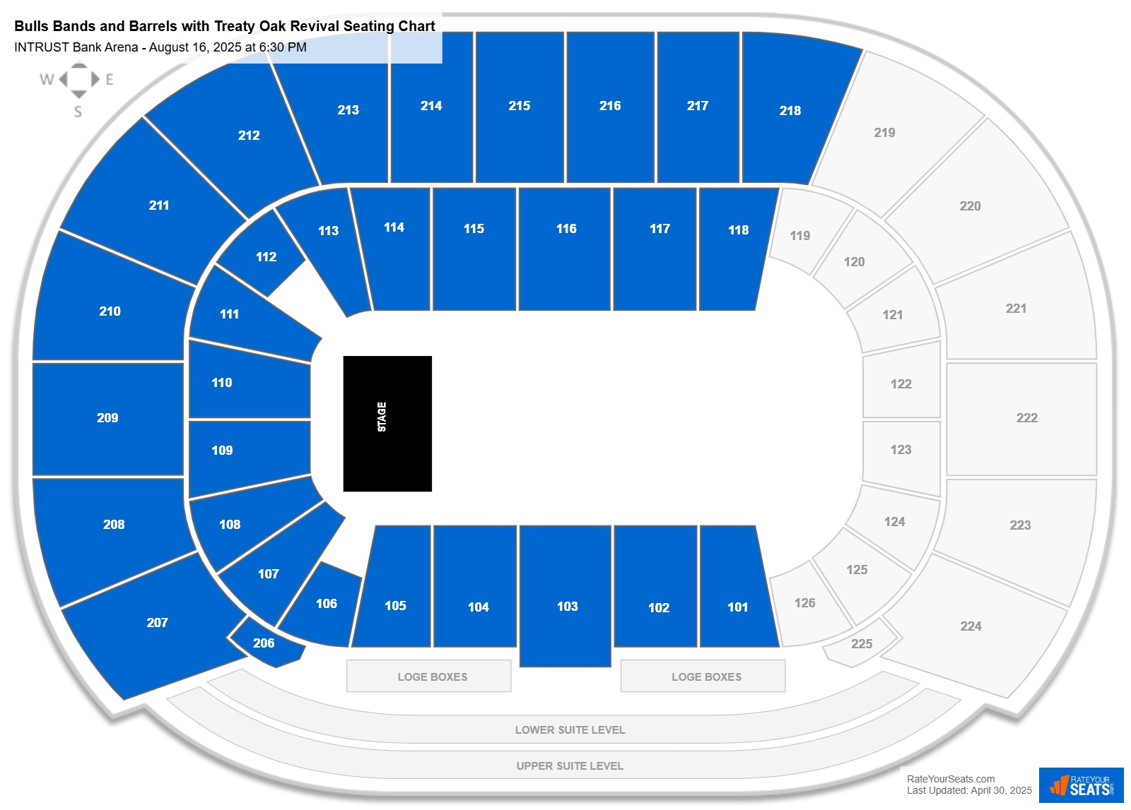 Bulls Bands and Barrels with Treaty Oak Revival seating chart INTRUST Bank Arena