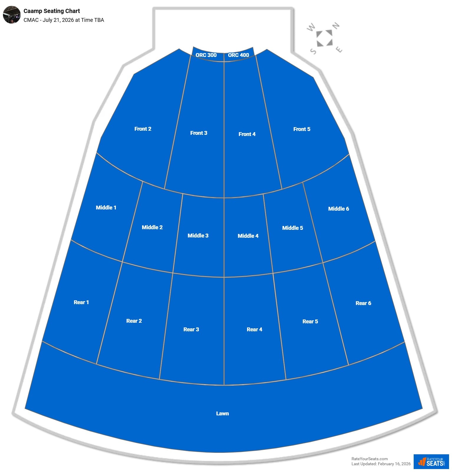 Caamp seating chart CMAC (Marvin Sands Performing Arts Center)