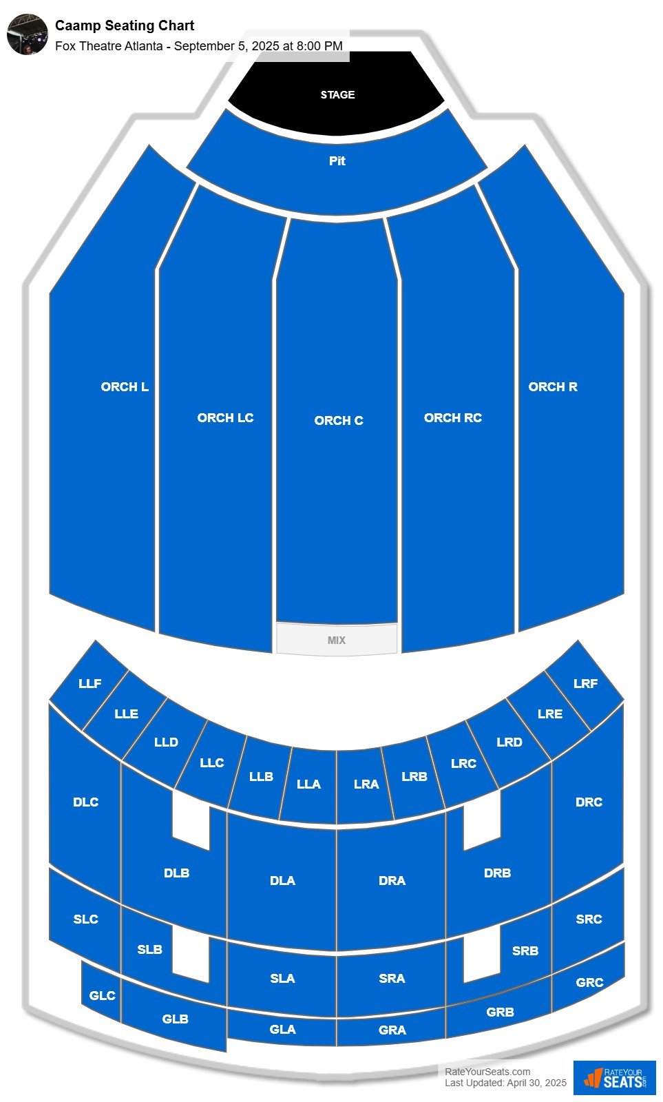 Caamp seating chart Fox Theatre Atlanta