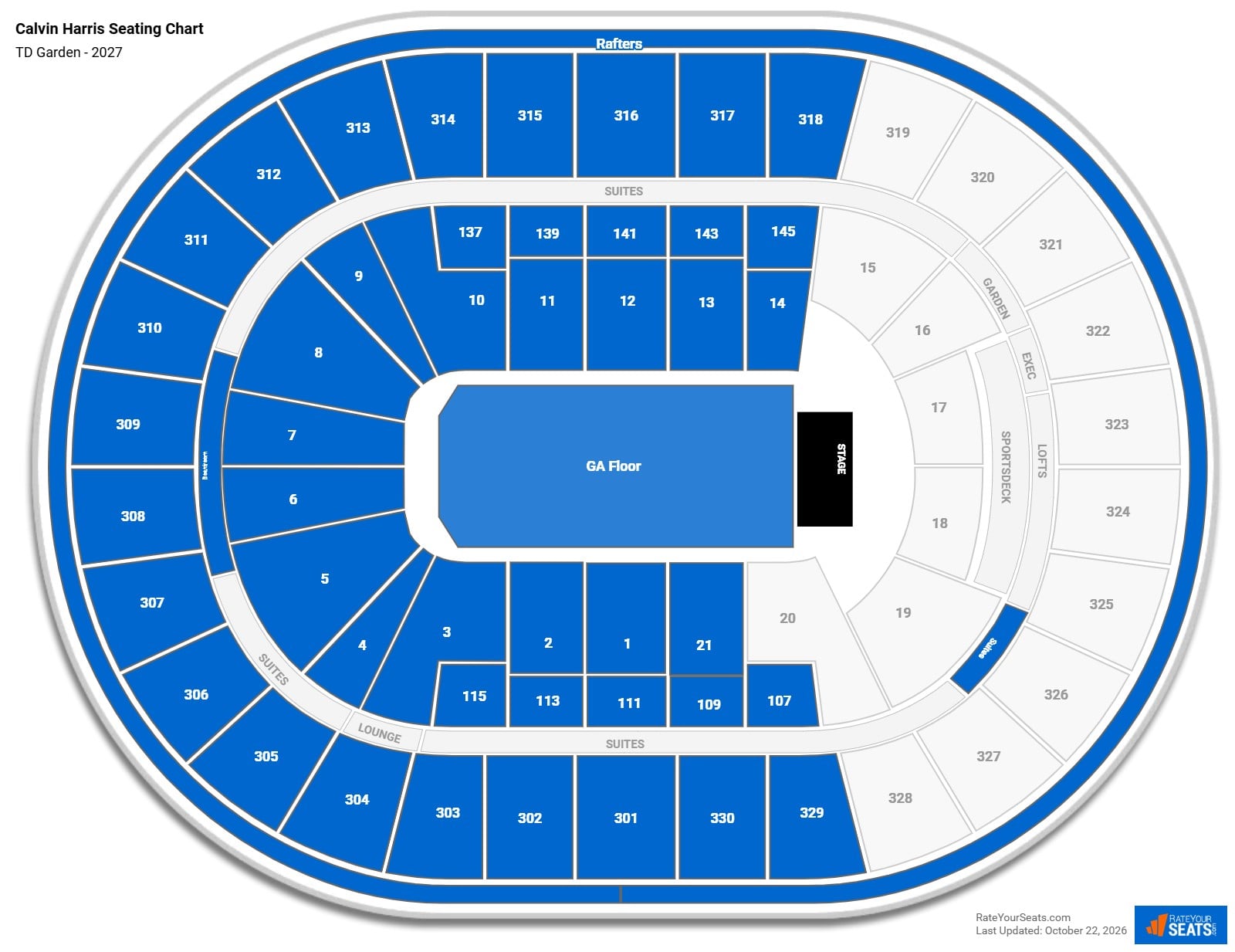 Calvin Harris Seating Chart at TD Garden