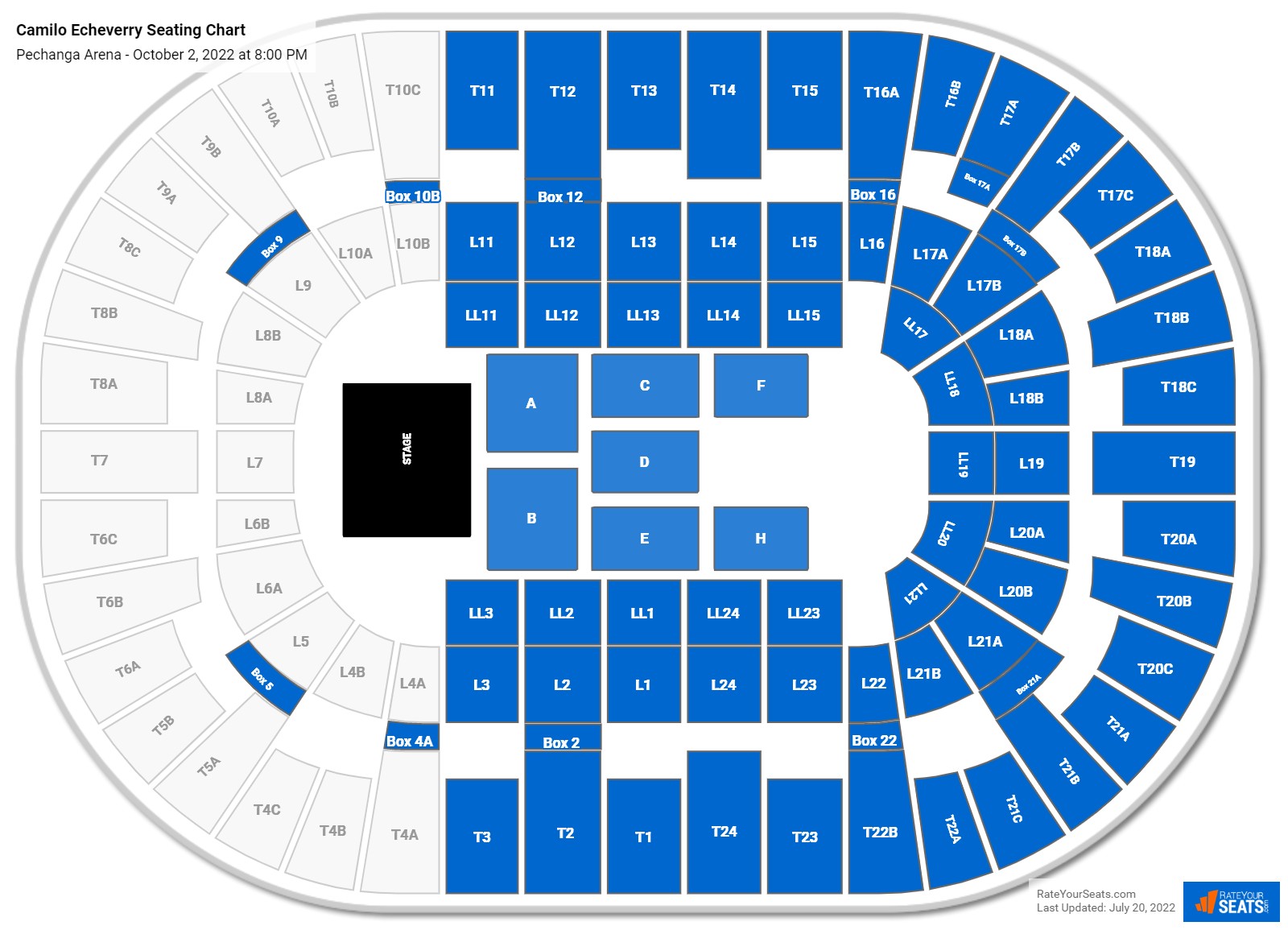Camilo Echeverry seating chart Pechanga Arena