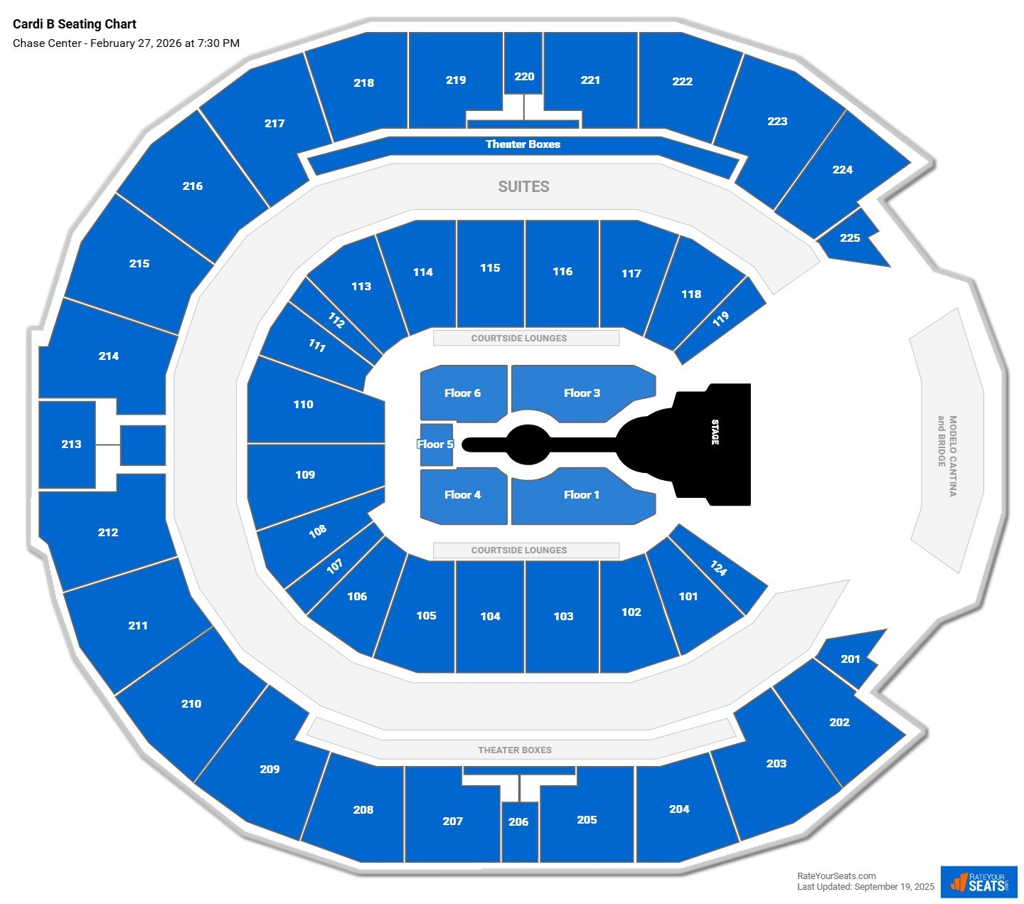 Cardi B seating chart Chase Center