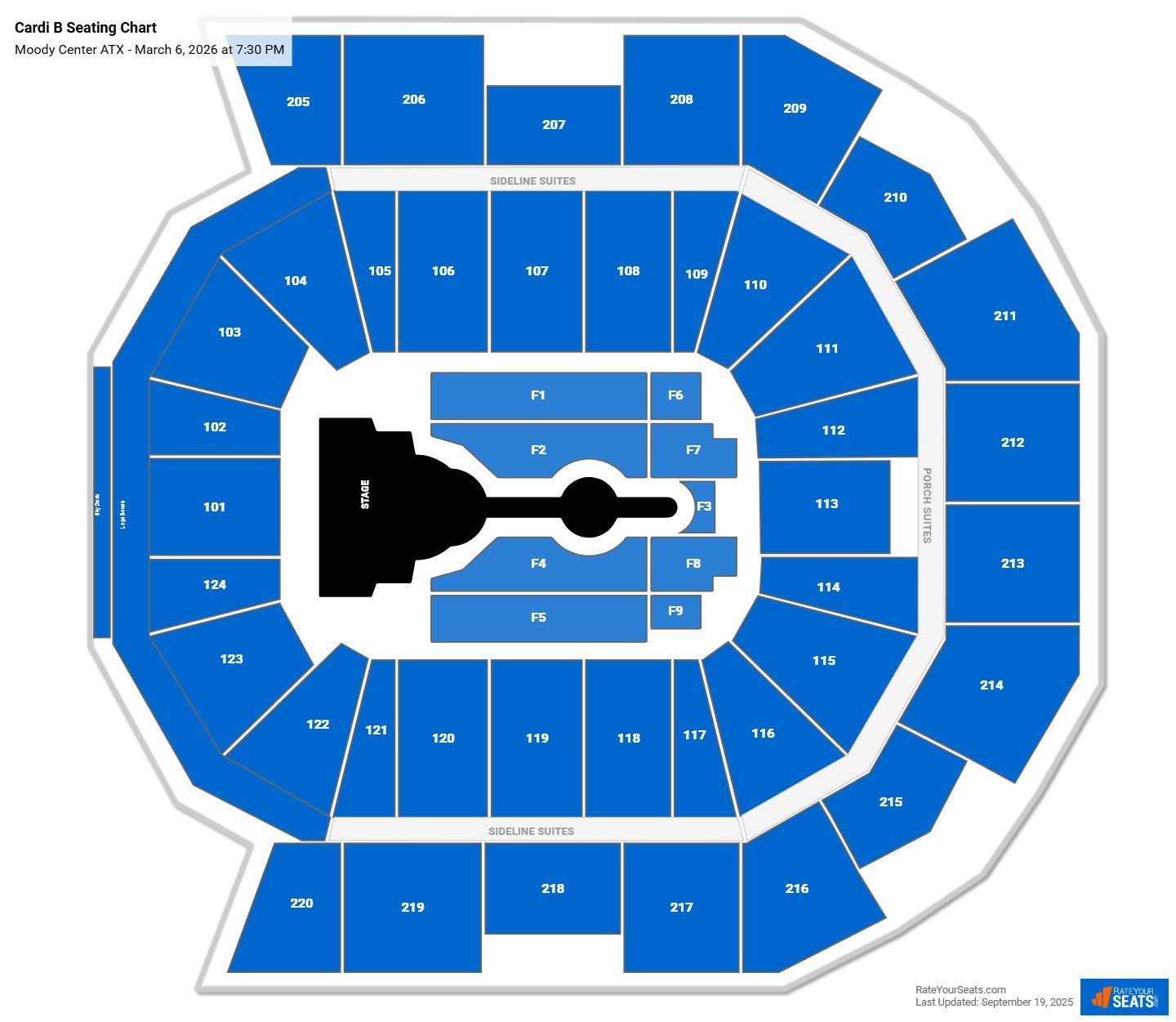 Cardi B seating chart Moody Center ATX