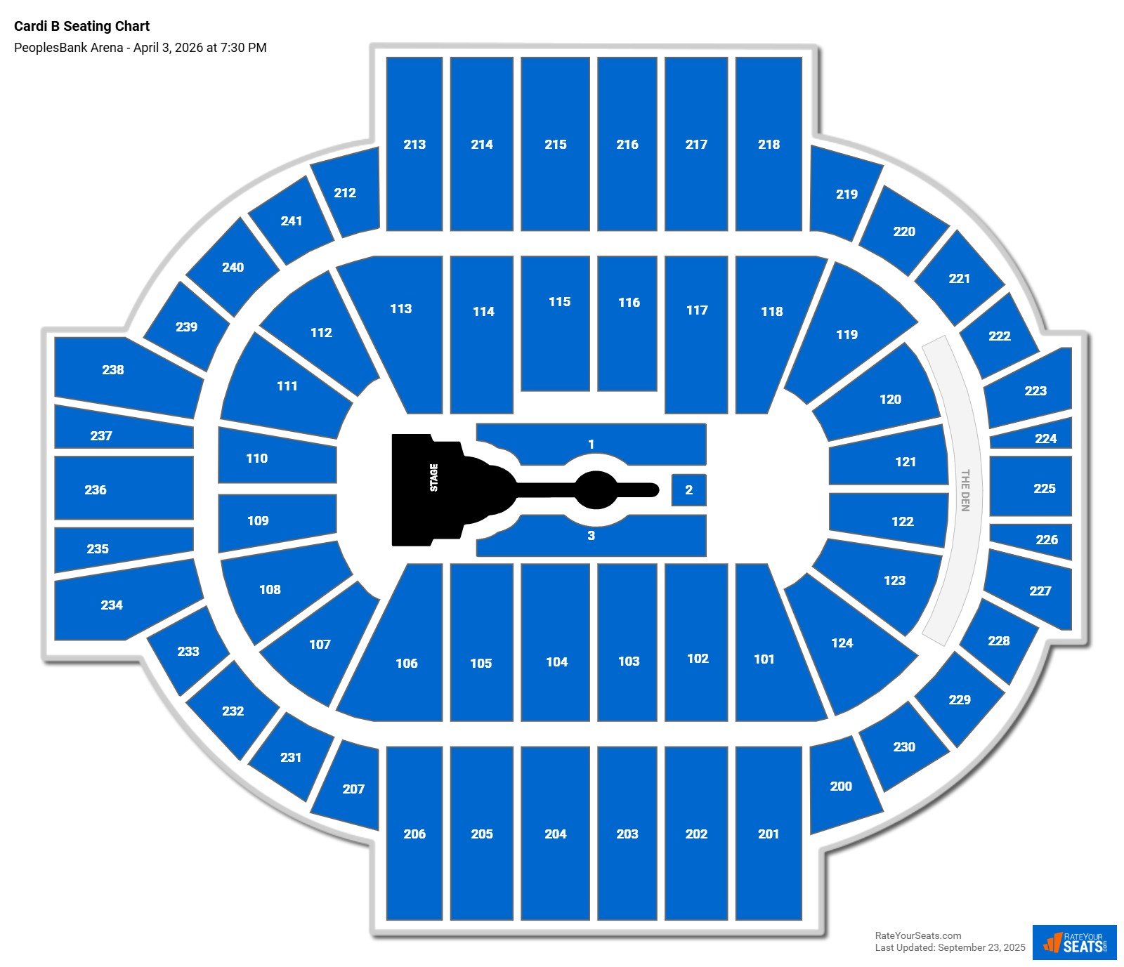 Cardi B seating chart PeoplesBank Arena