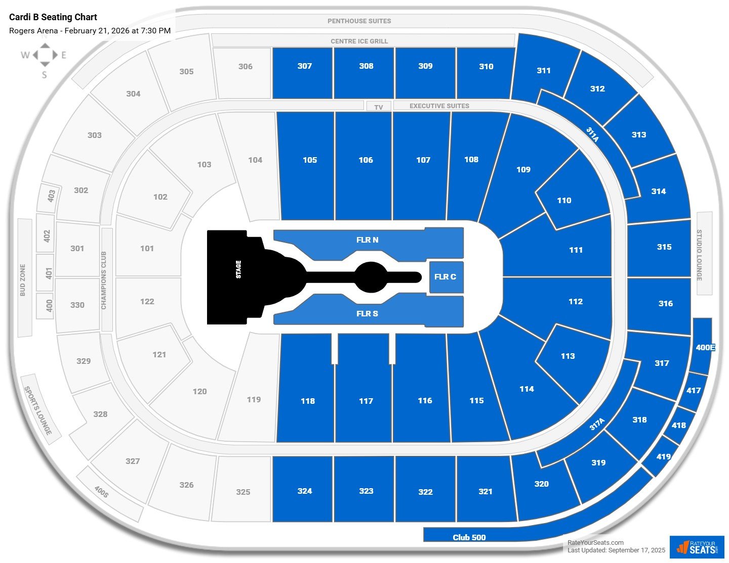 Cardi B seating chart Rogers Arena