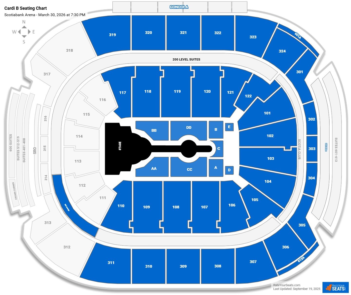 Cardi B seating chart Scotiabank Arena