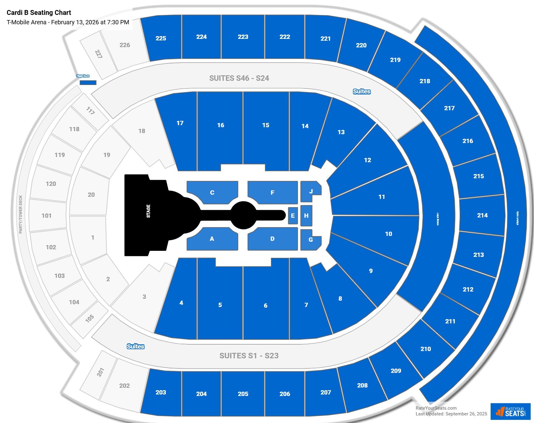 Cardi B seating chart T-Mobile Arena