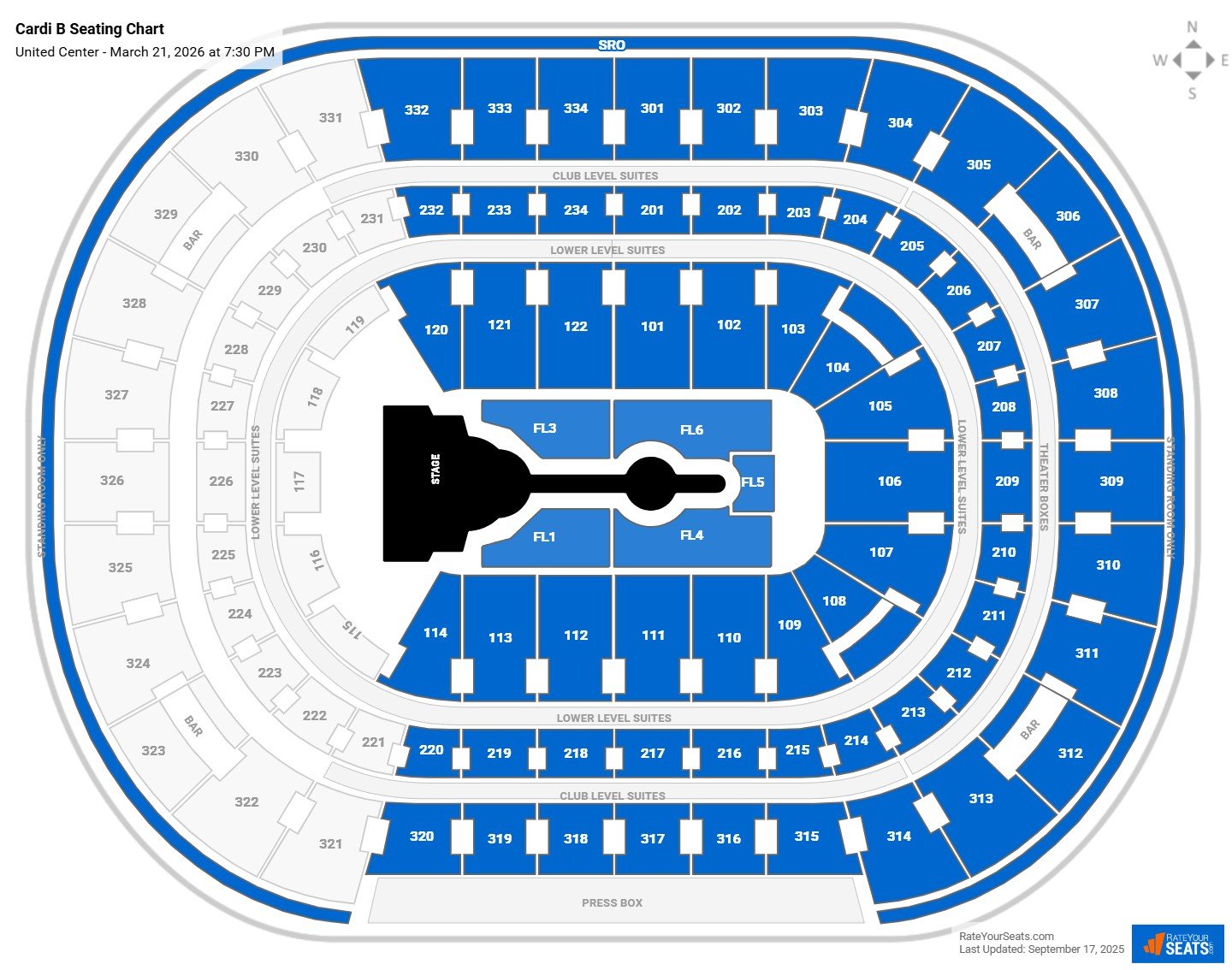 Cardi B seating chart United Center