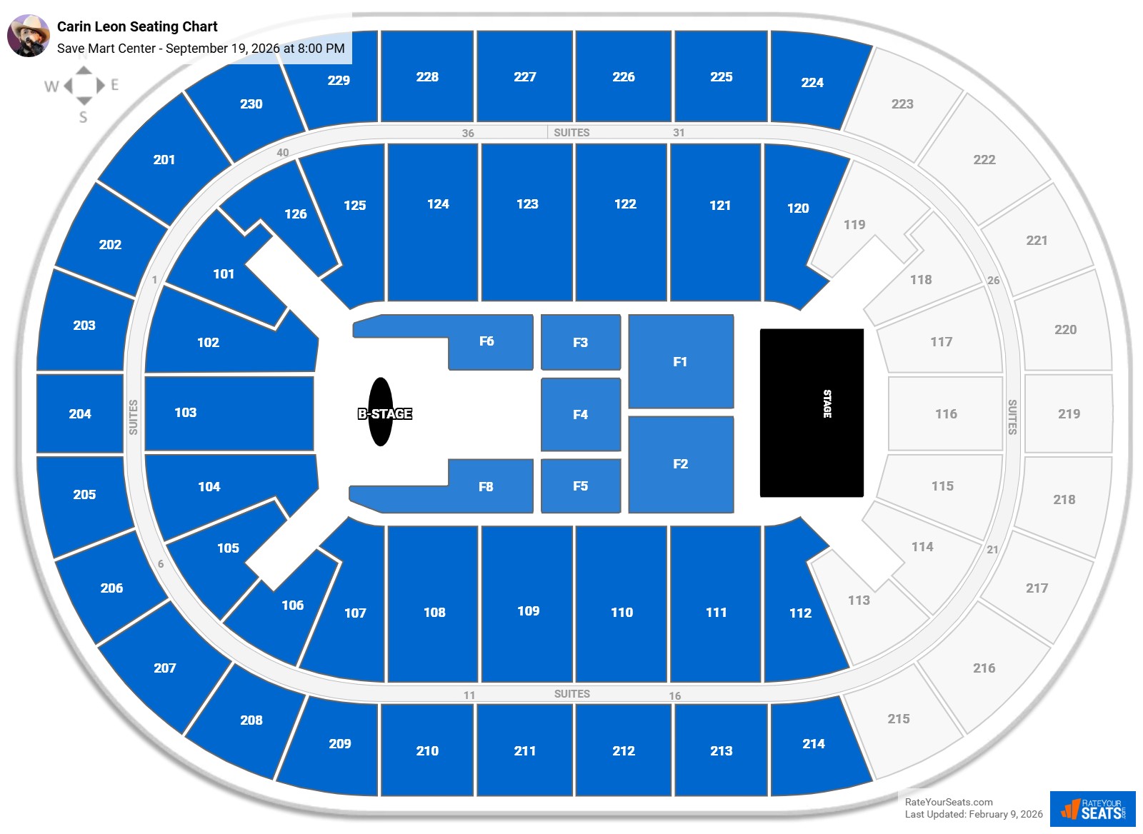 Carin Leon seating chart Save Mart Center