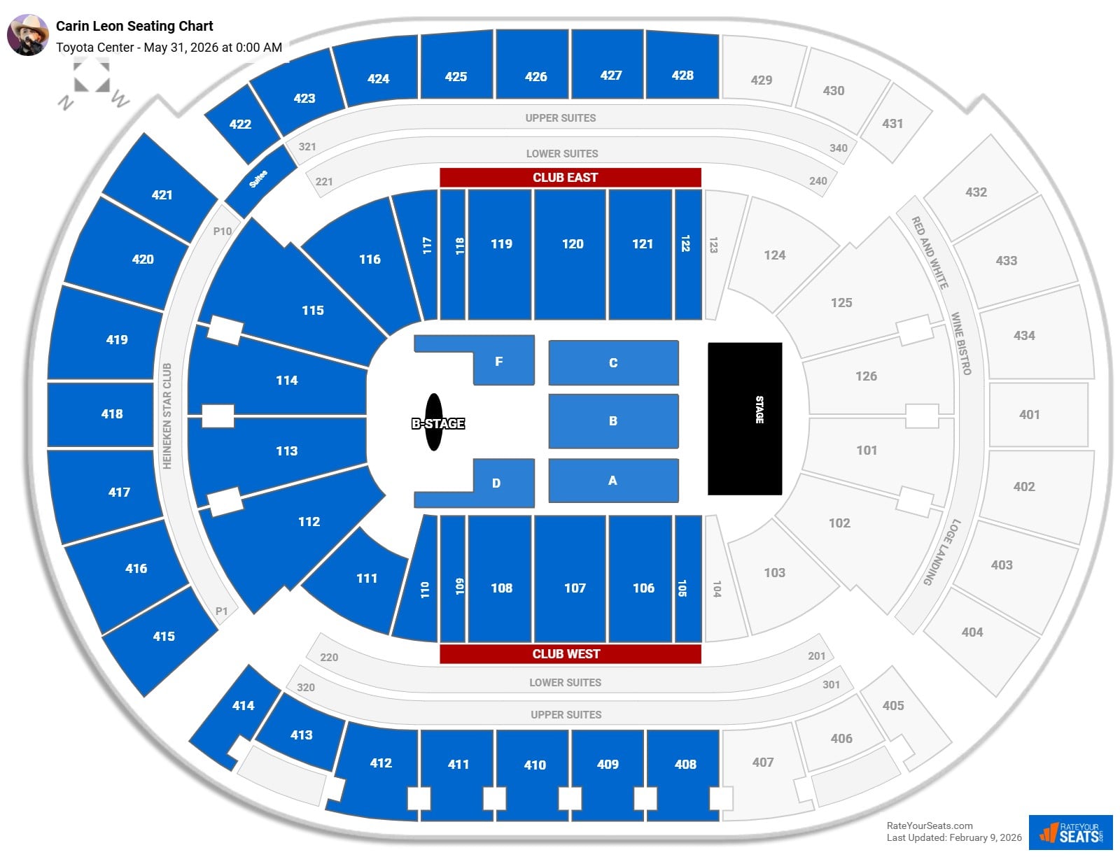 Carin Leon seating chart Toyota Center