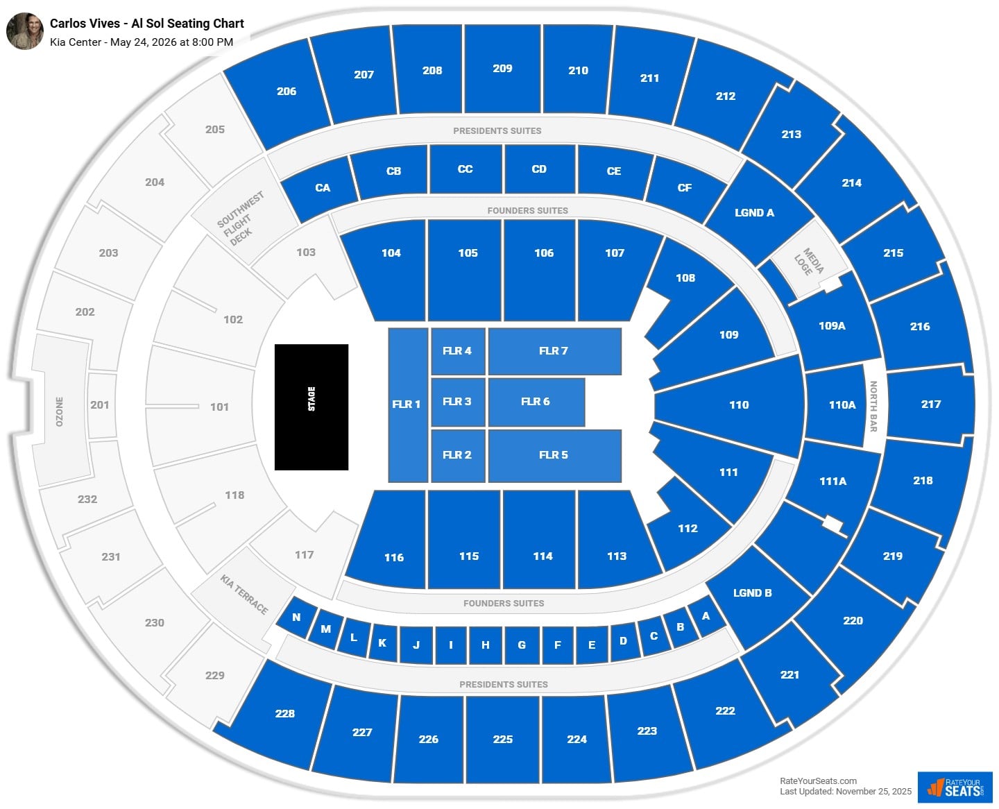 Carlos Vives - Al Sol seating chart Kia Center