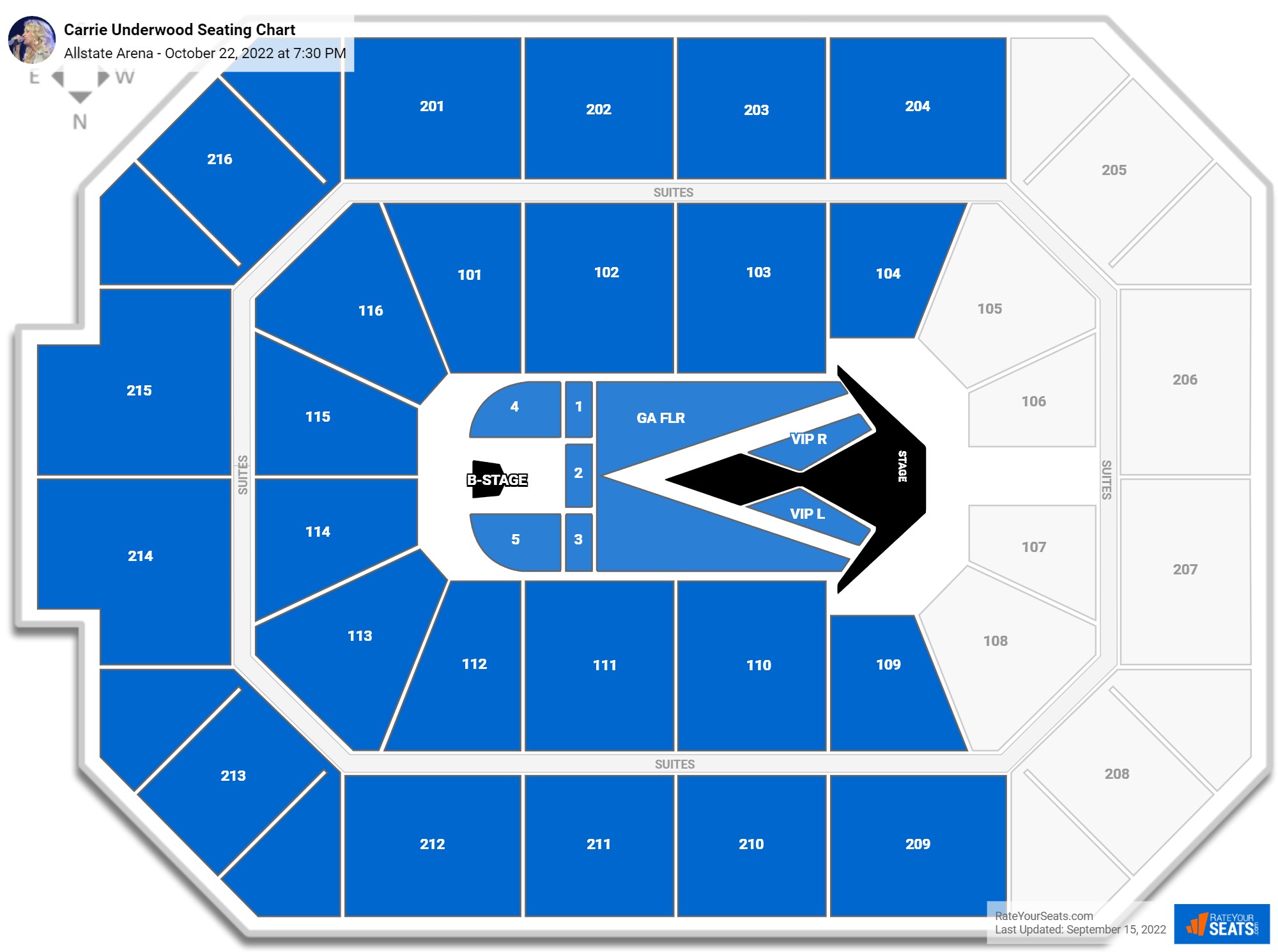 Carrie Underwood seating chart Allstate Arena