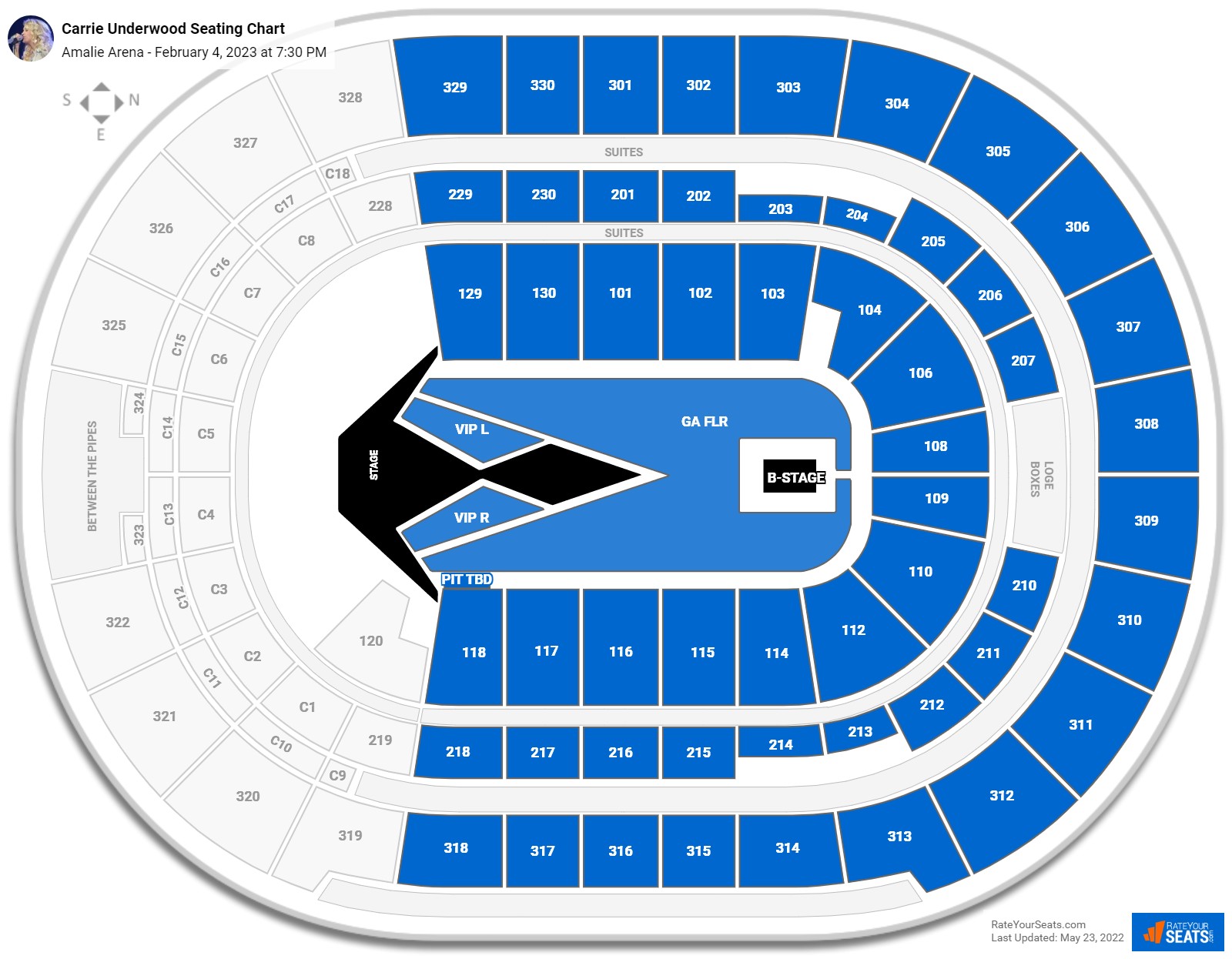 Carrie Underwood seating chart Amalie Arena