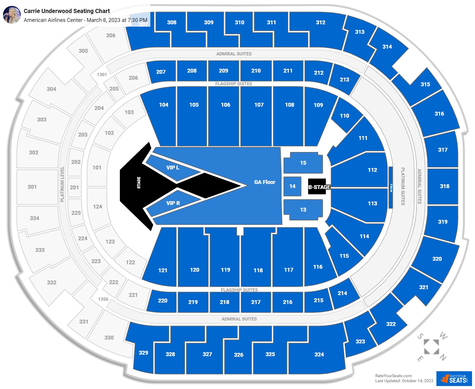 Carrie Underwood seating chart American Airlines Center