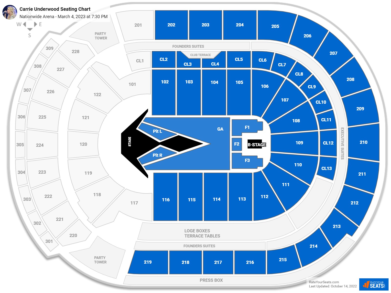 Carrie Underwood seating chart Nationwide Arena