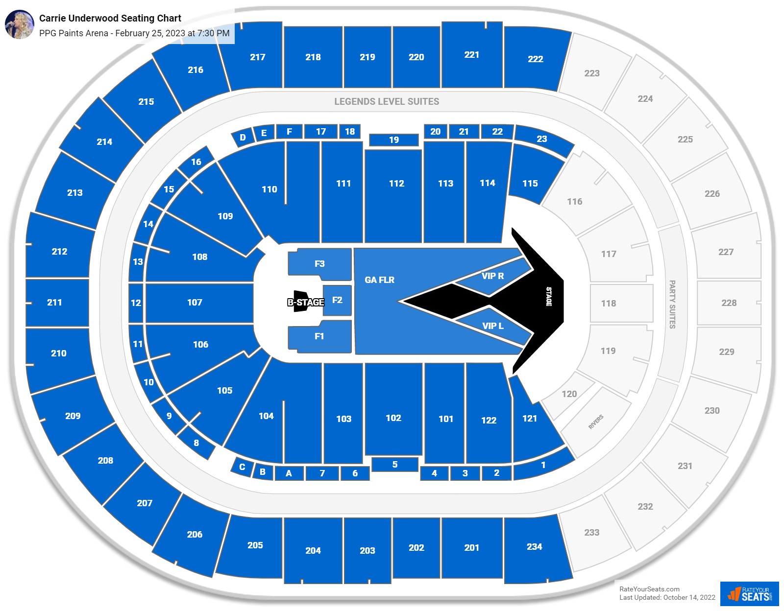 Carrie Underwood seating chart PPG Paints Arena