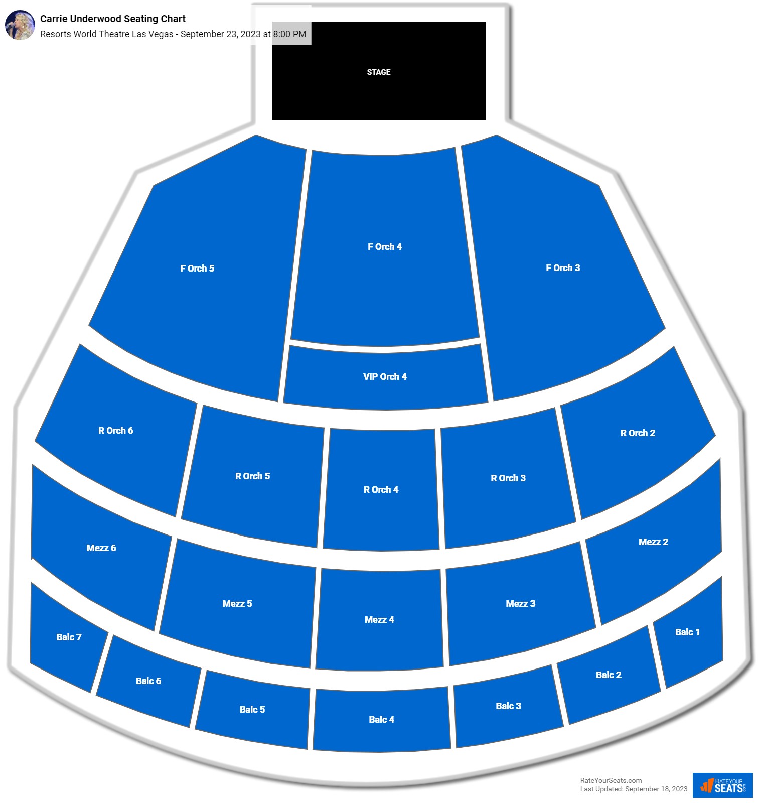Carrie Underwood seating chart Resorts World Theatre Las Vegas