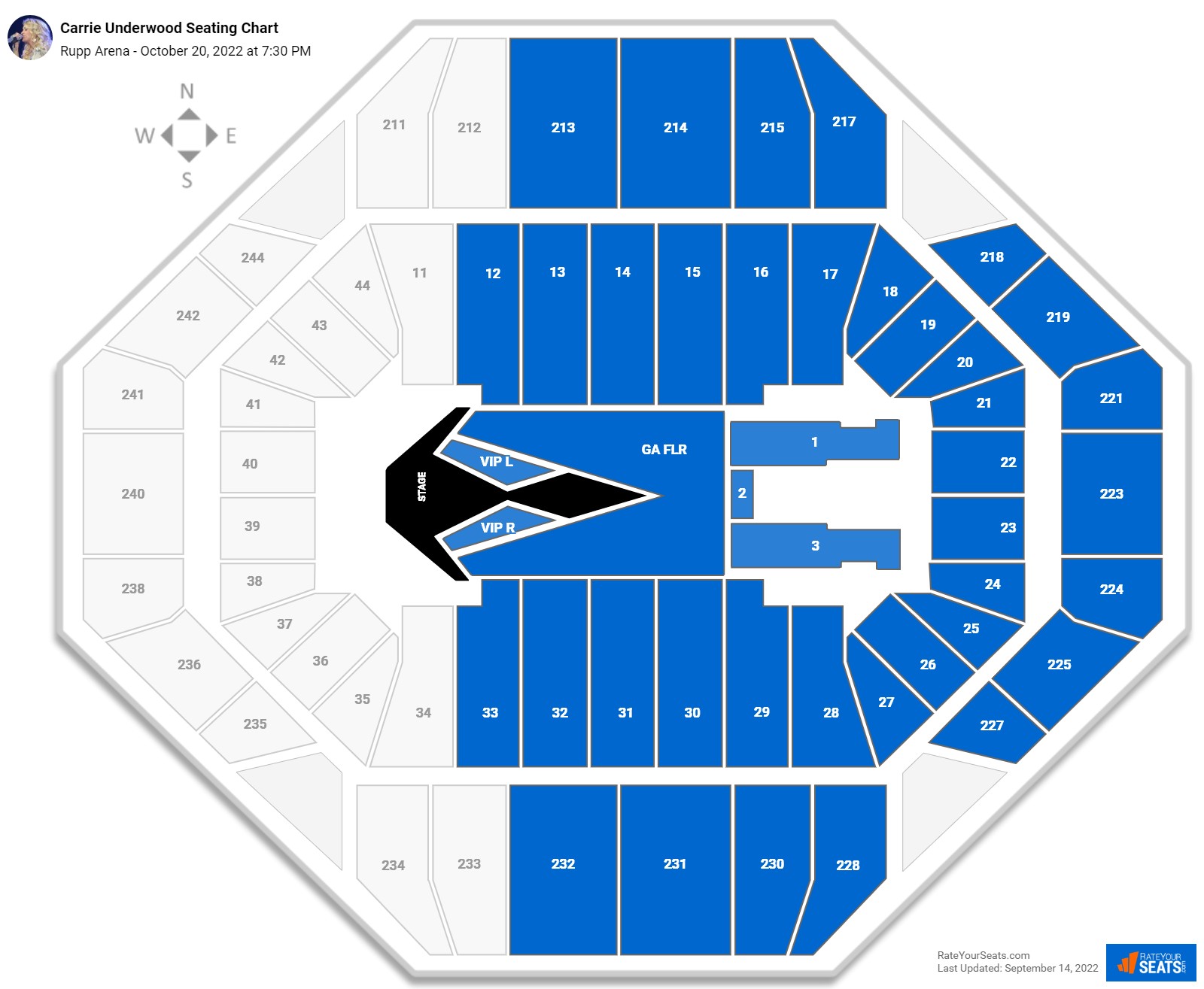 Carrie Underwood seating chart Rupp Arena