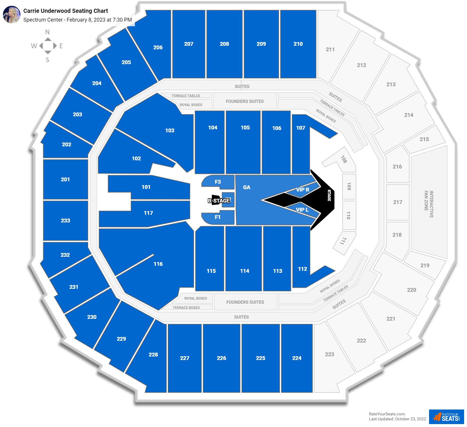 Carrie Underwood seating chart Spectrum Center