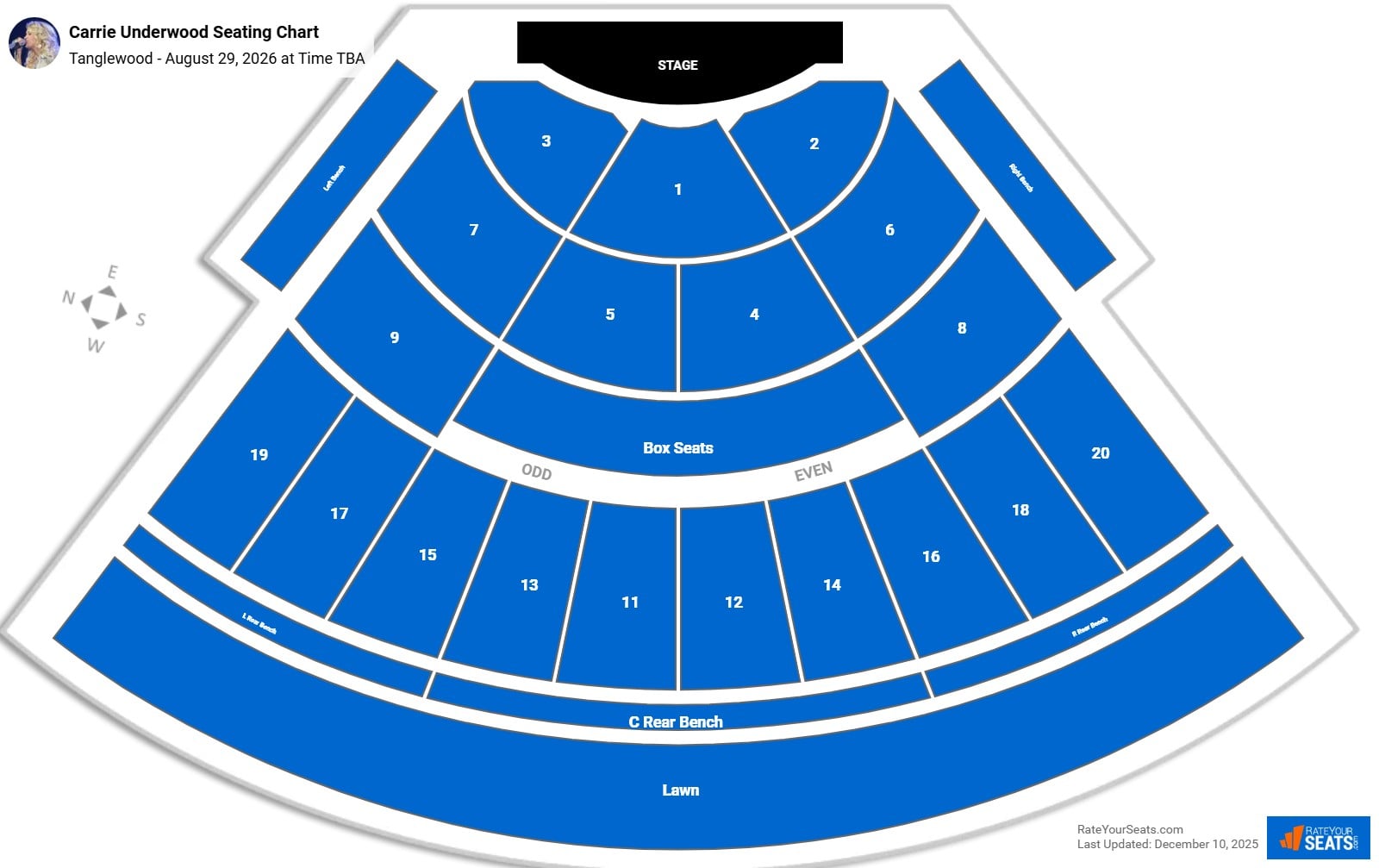 Carrie Underwood seating chart Tanglewood