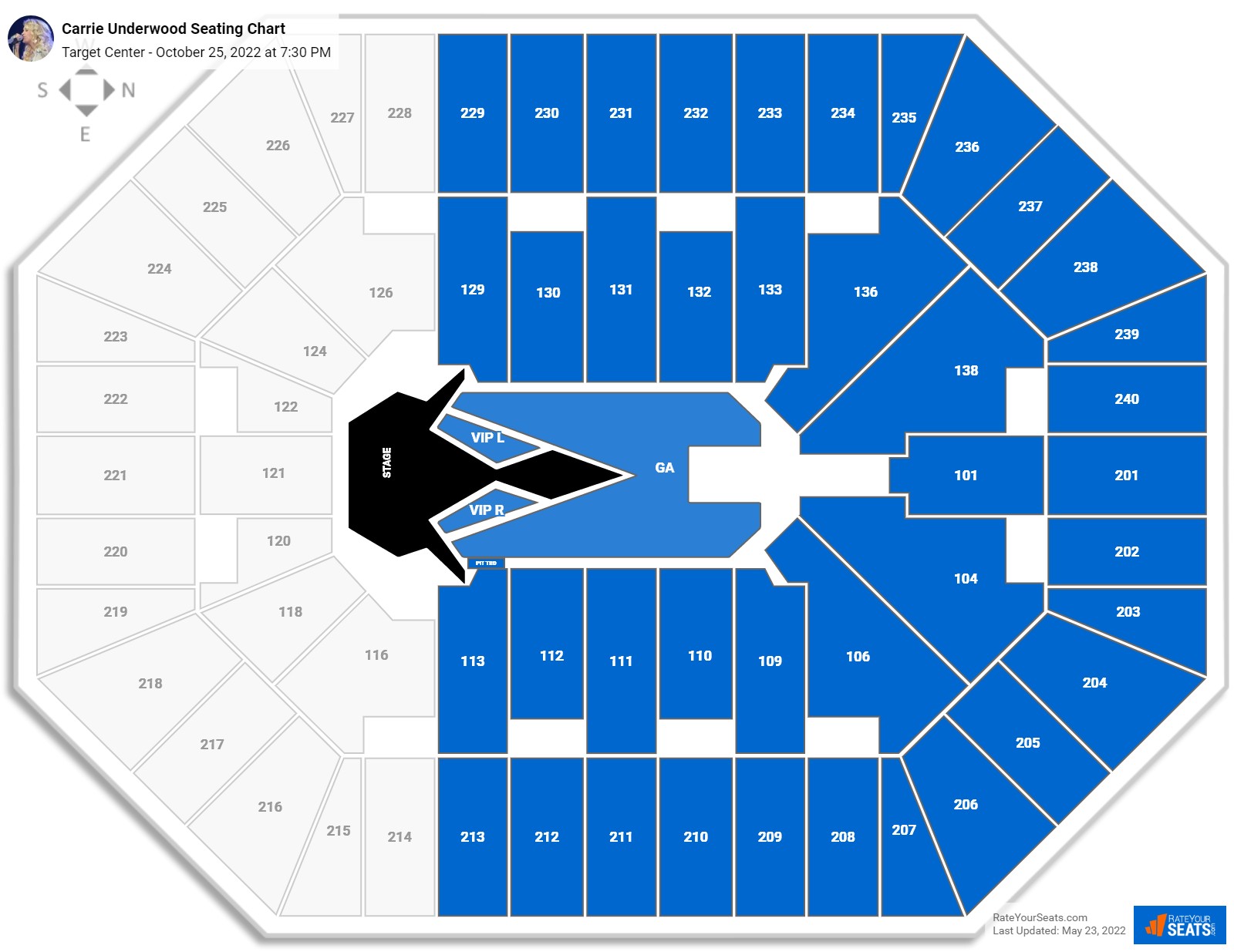 Carrie Underwood seating chart Target Center