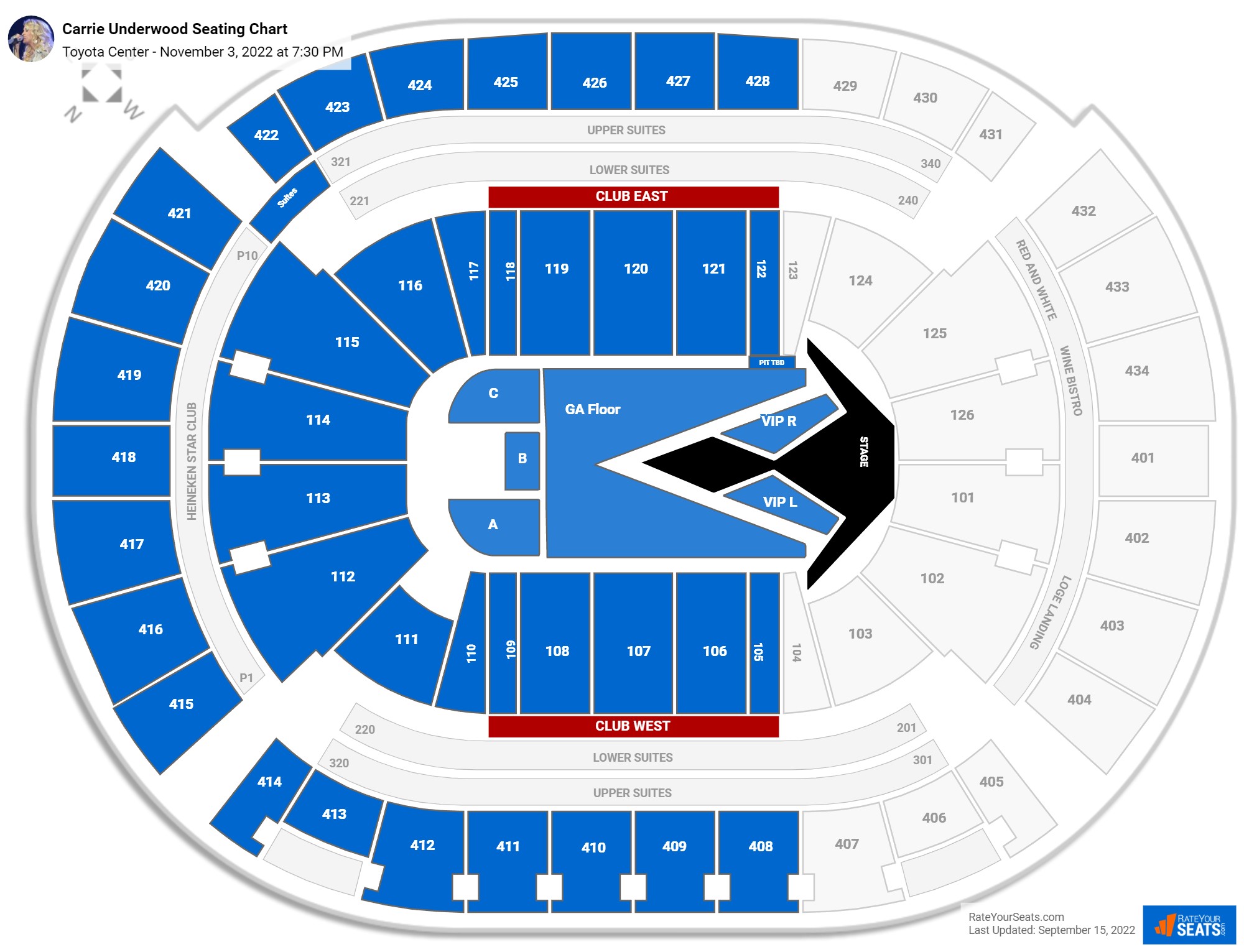 Carrie Underwood seating chart Toyota Center