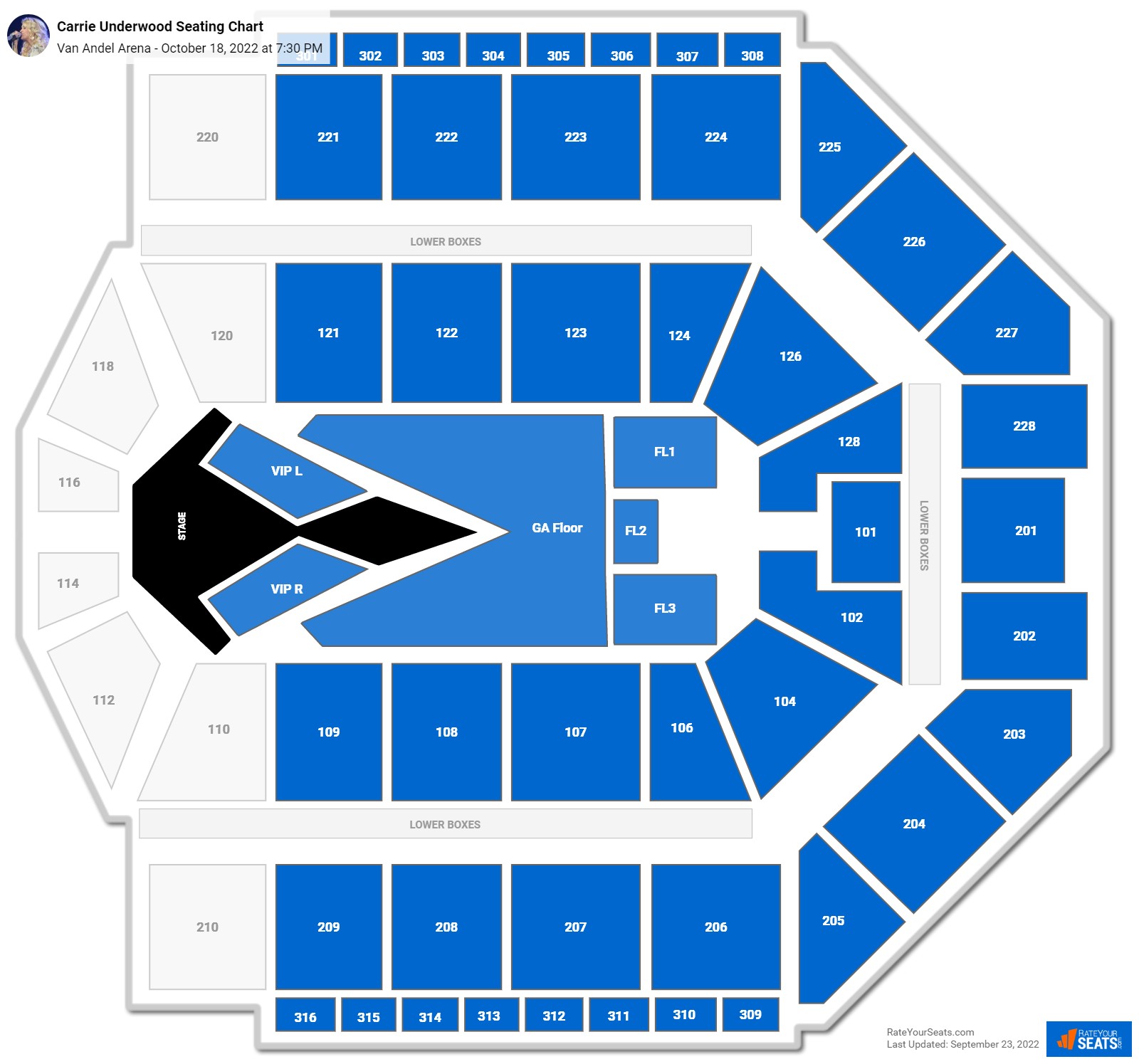 Carrie Underwood seating chart Van Andel Arena