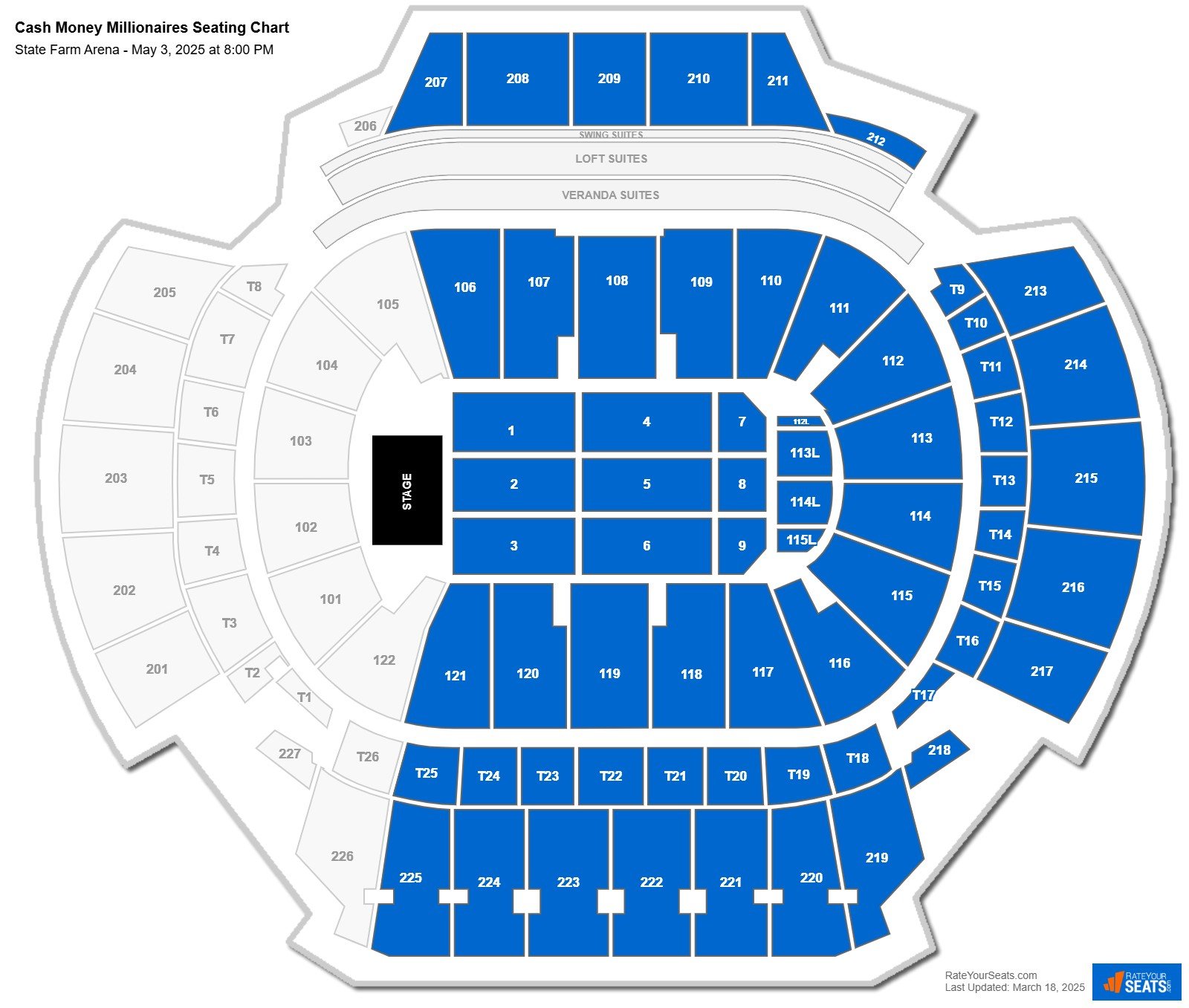 Cash Money Millionaires seating chart State Farm Arena