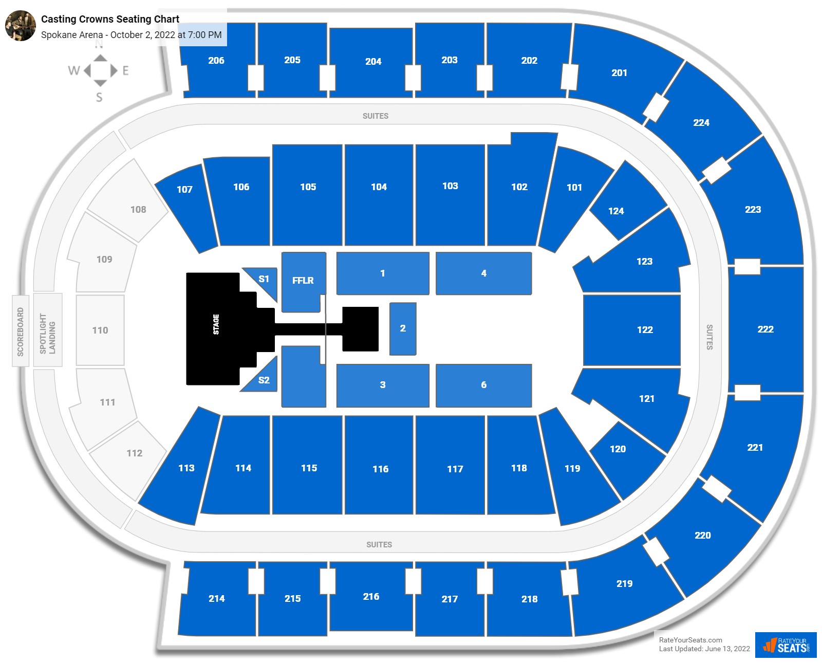 Casting Crowns seating chart Spokane Arena