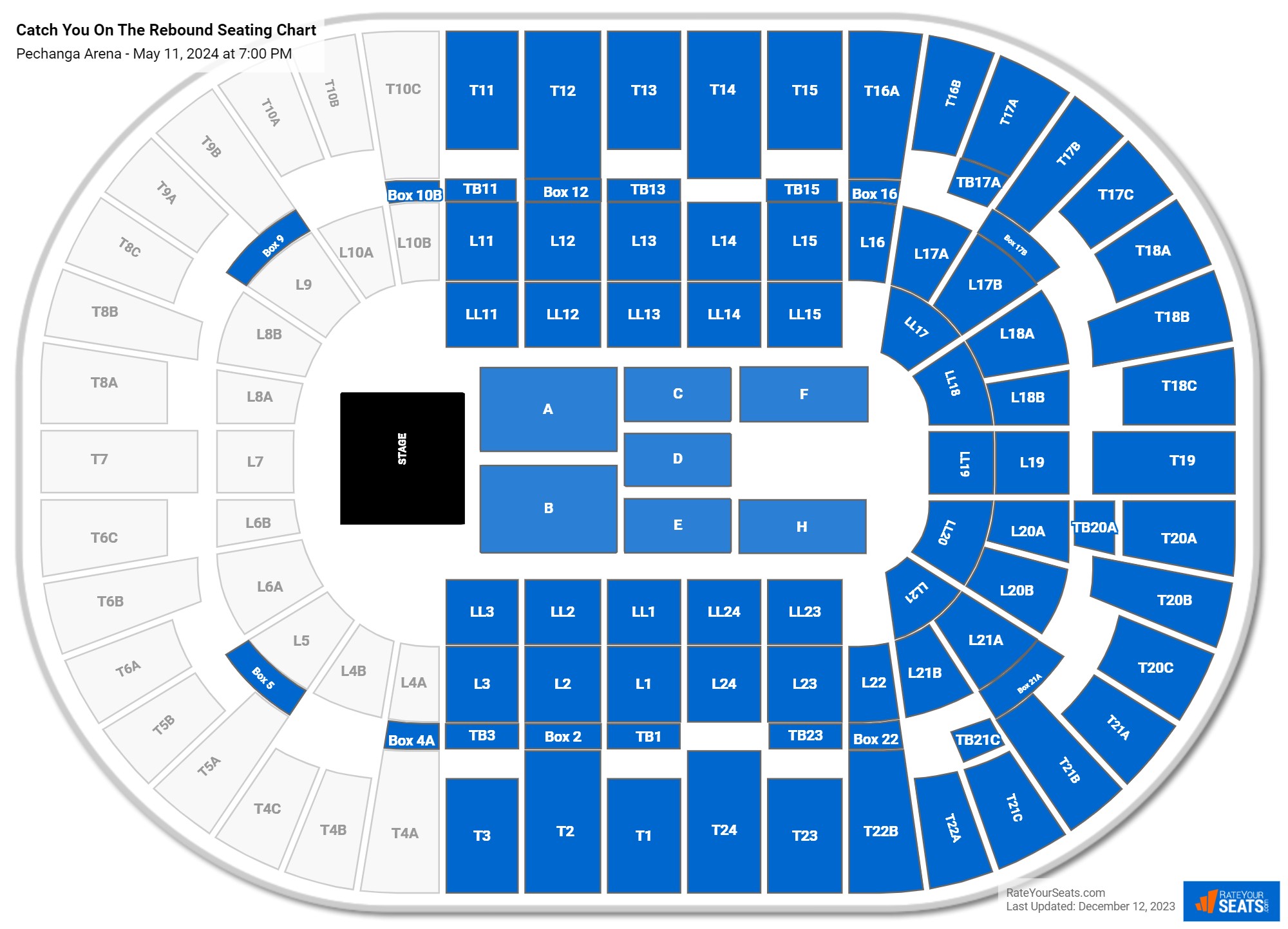 Catch You On The Rebound seating chart Pechanga Arena