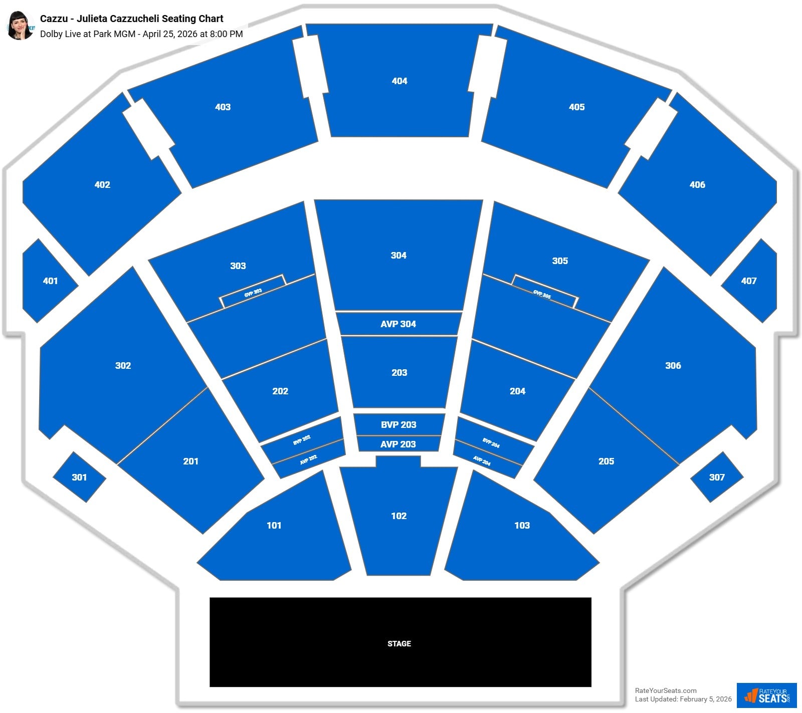 Cazzu - Julieta Cazzucheli seating chart Dolby Live at Park MGM
