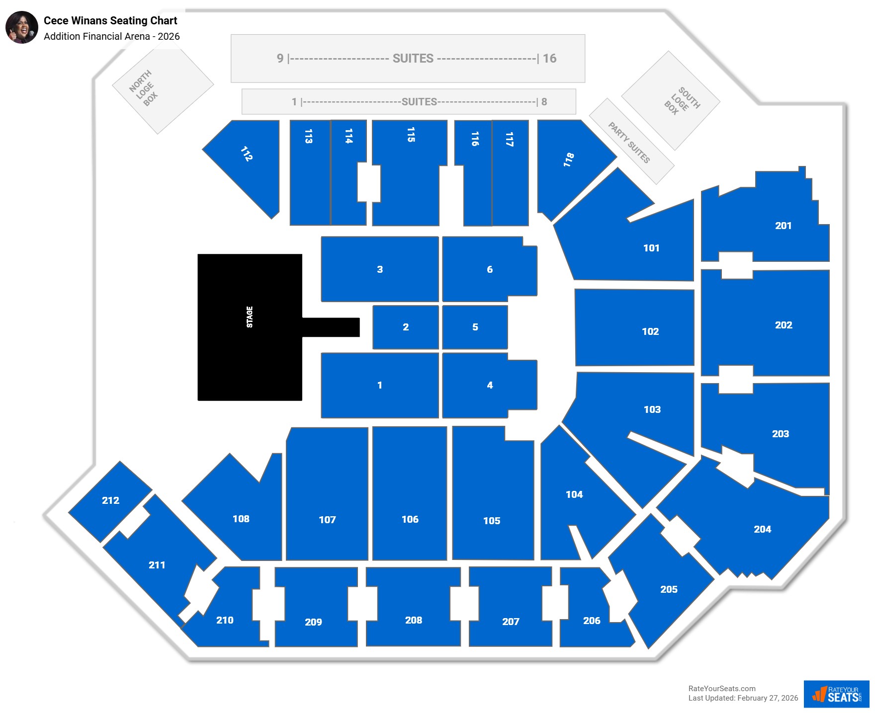Cece Winans seating chart Addition Financial Arena