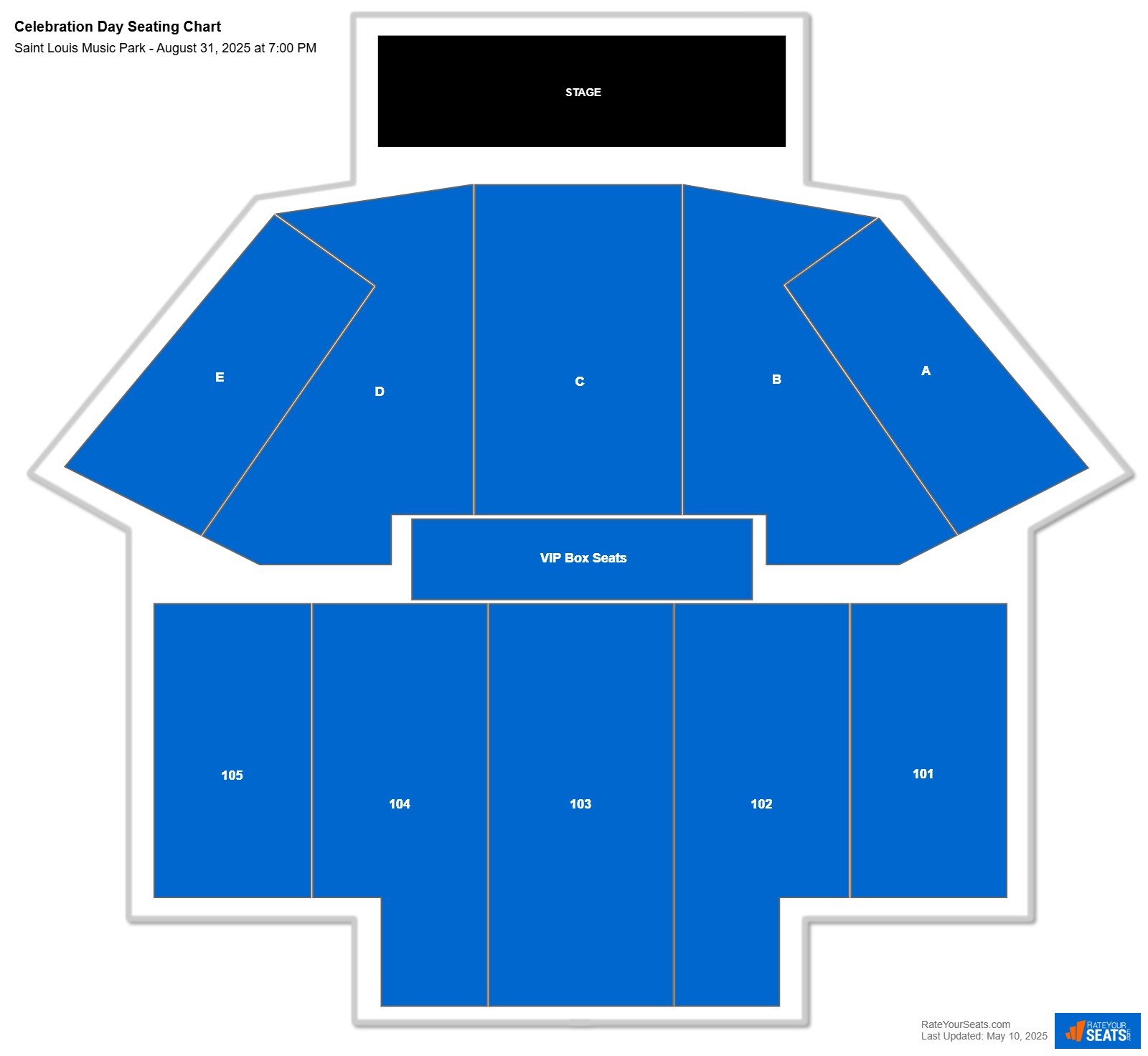 Celebration Day seating chart Saint Louis Music Park