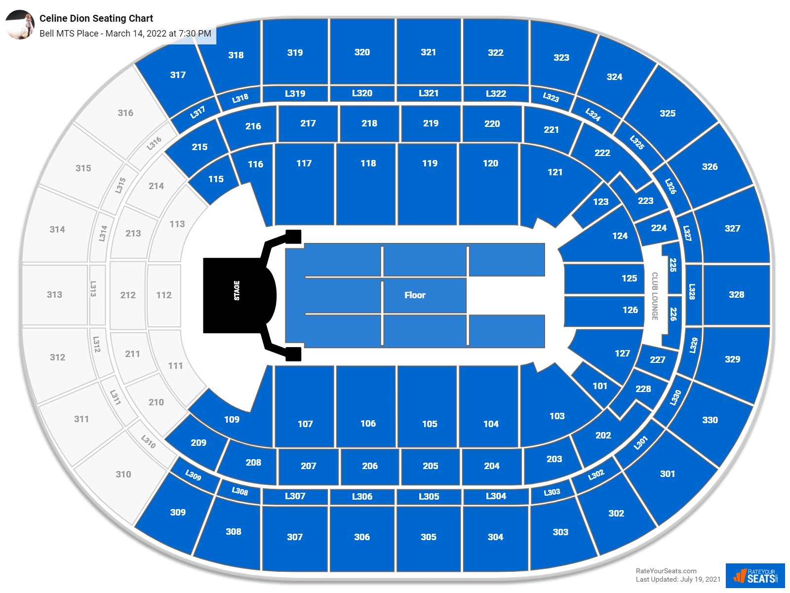 Celine Dion seating chart Canada Life Centre