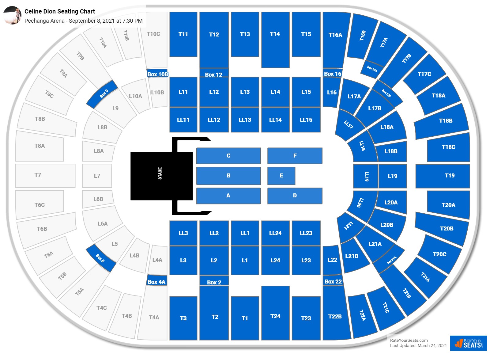 Celine Dion seating chart Pechanga Arena