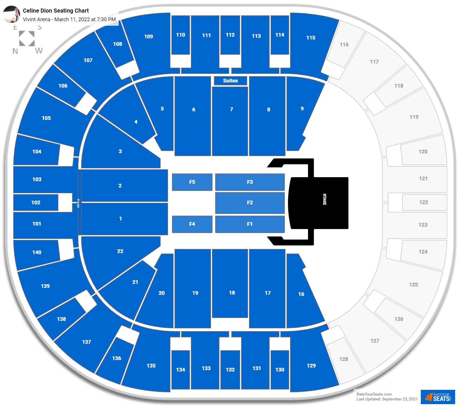 Celine Dion seating chart Vivint Arena