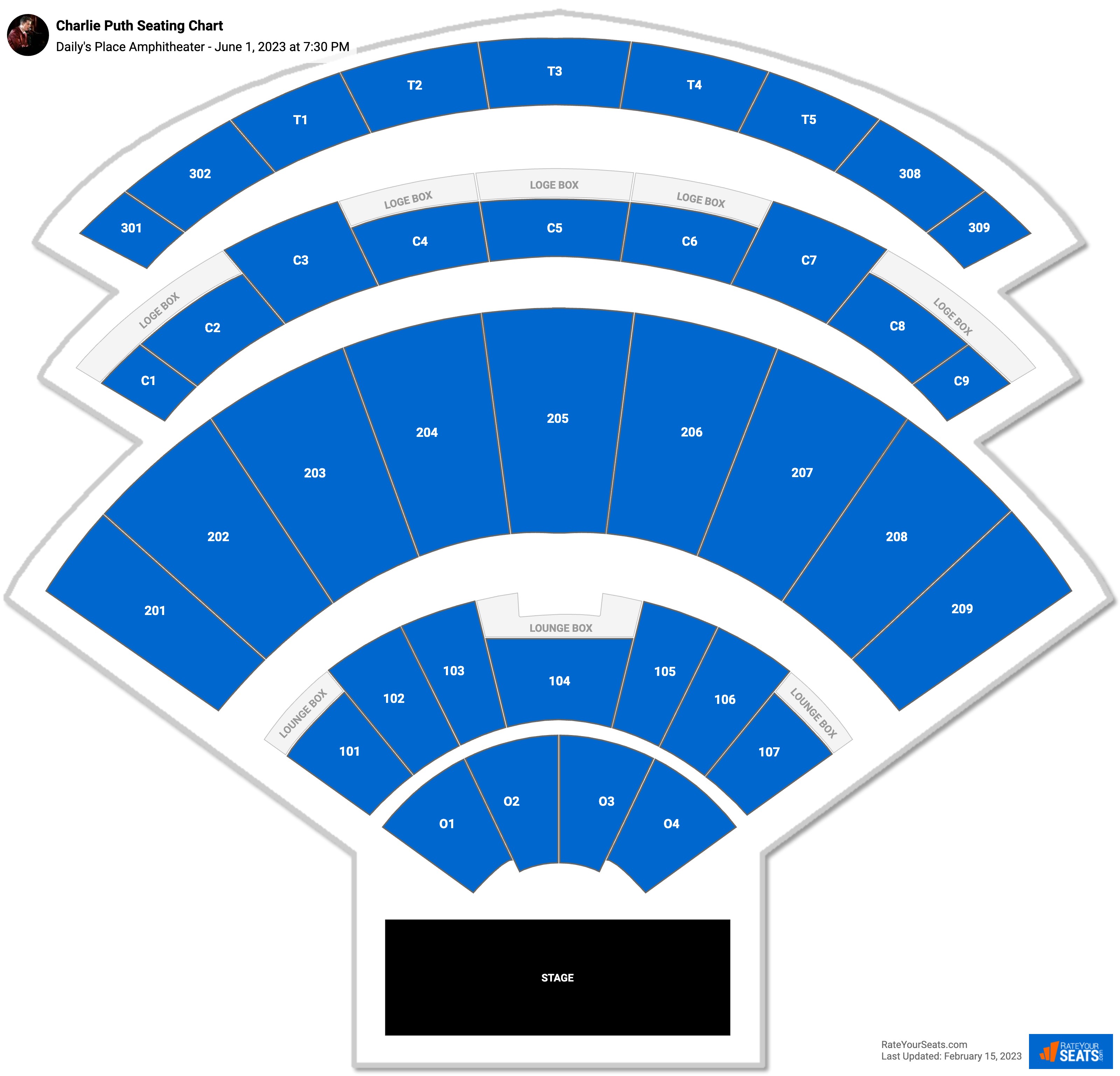 Charlie Puth seating chart Daily