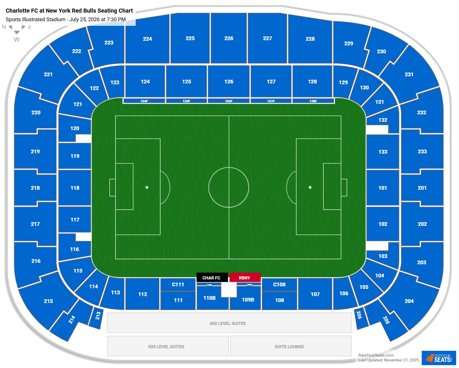 Charlotte FC at New York Red Bulls seating chart Sports Illustrated Stadium 
