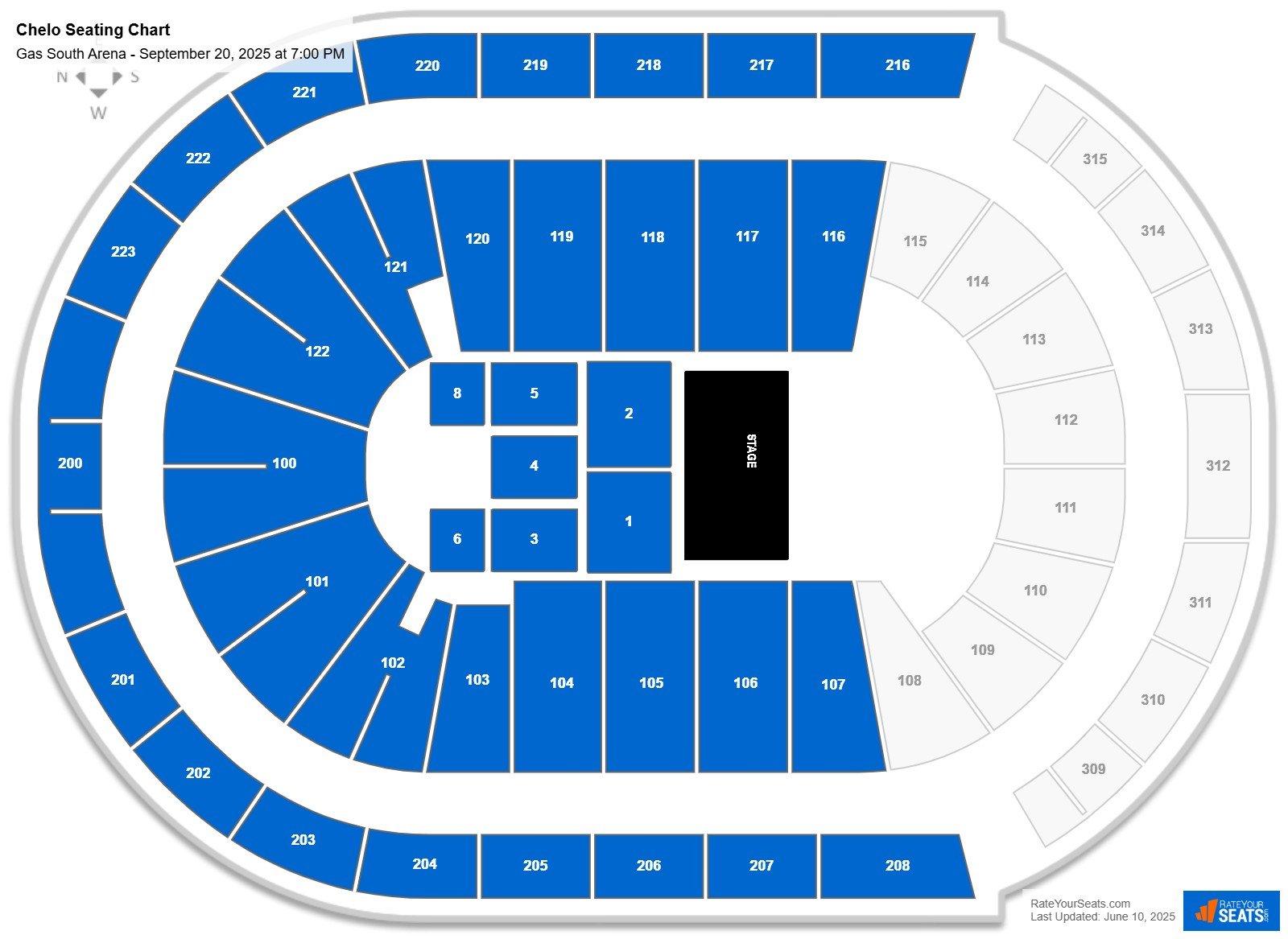 Chelo seating chart Gas South Arena