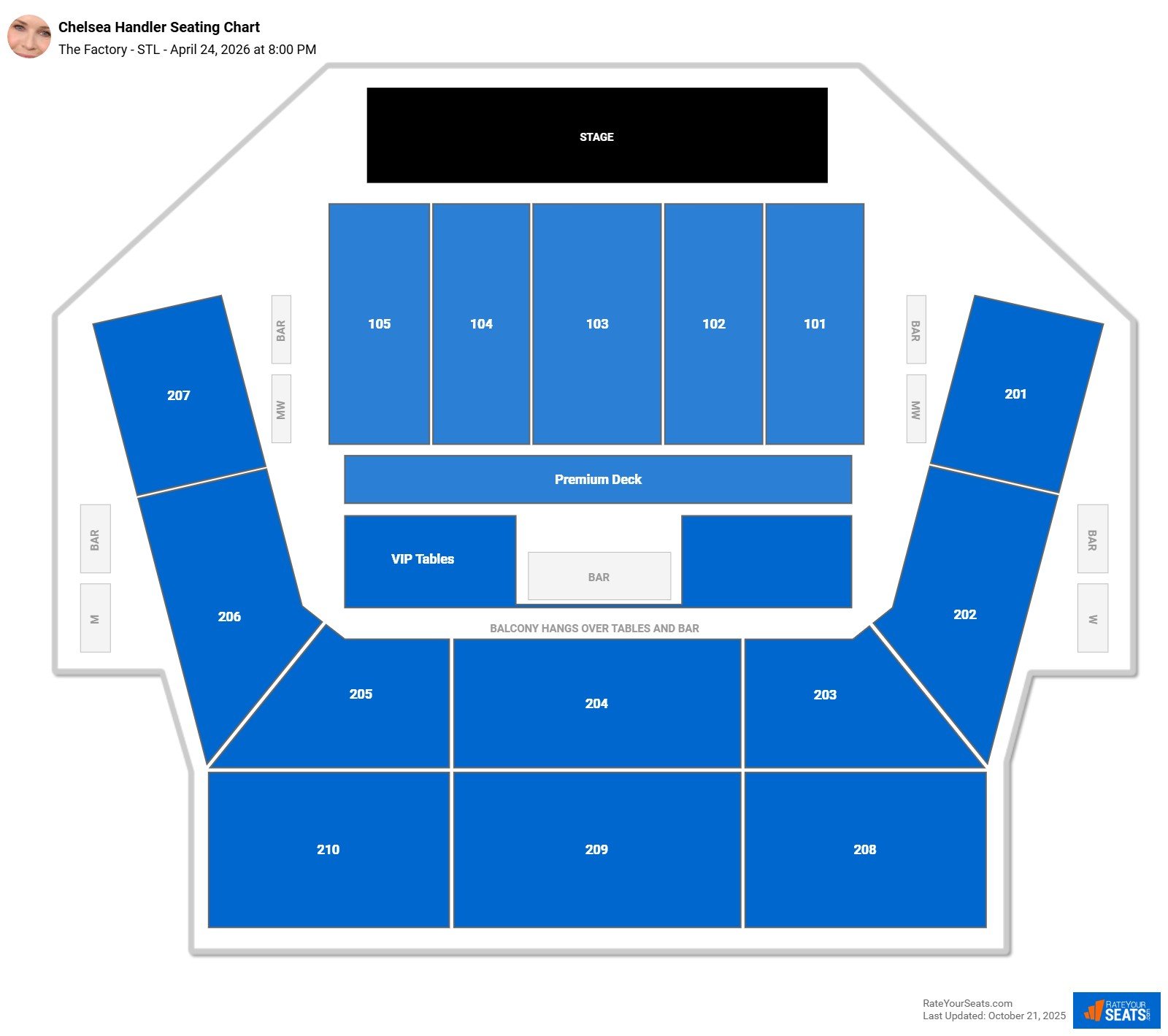 Chelsea Handler seating chart The Factory - STL