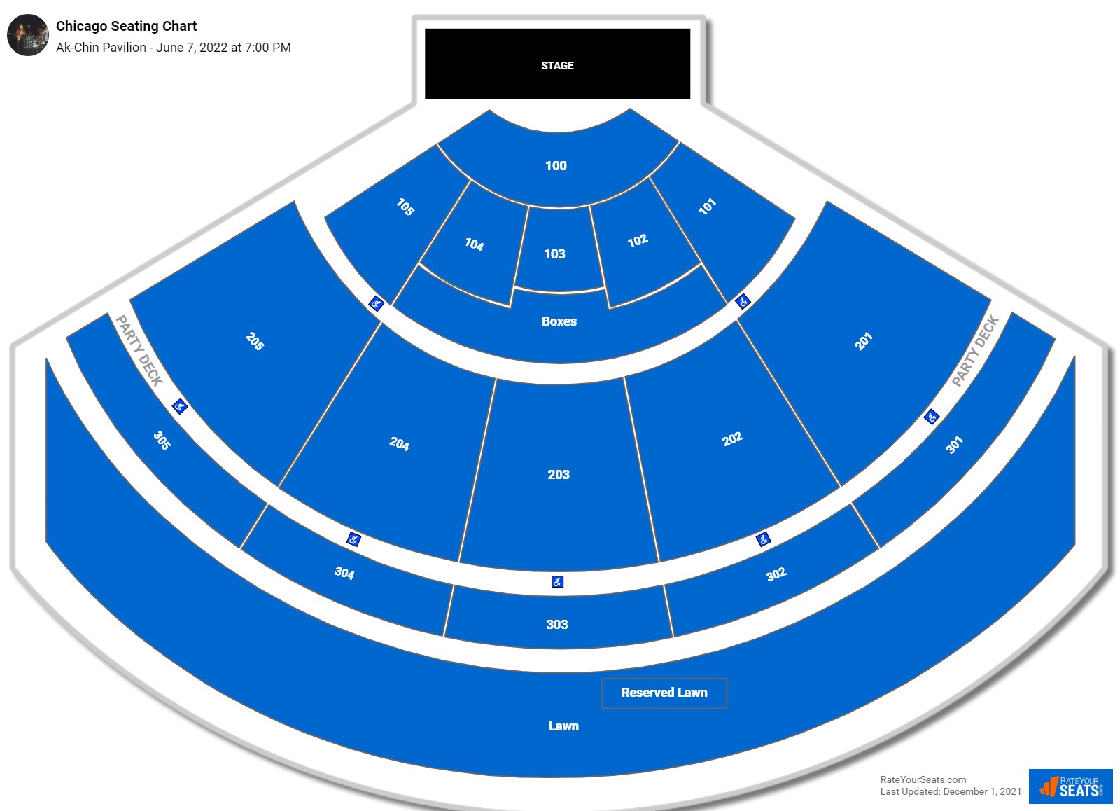 Chicago and Brian Wilson seating chart Ak-Chin Pavilion
