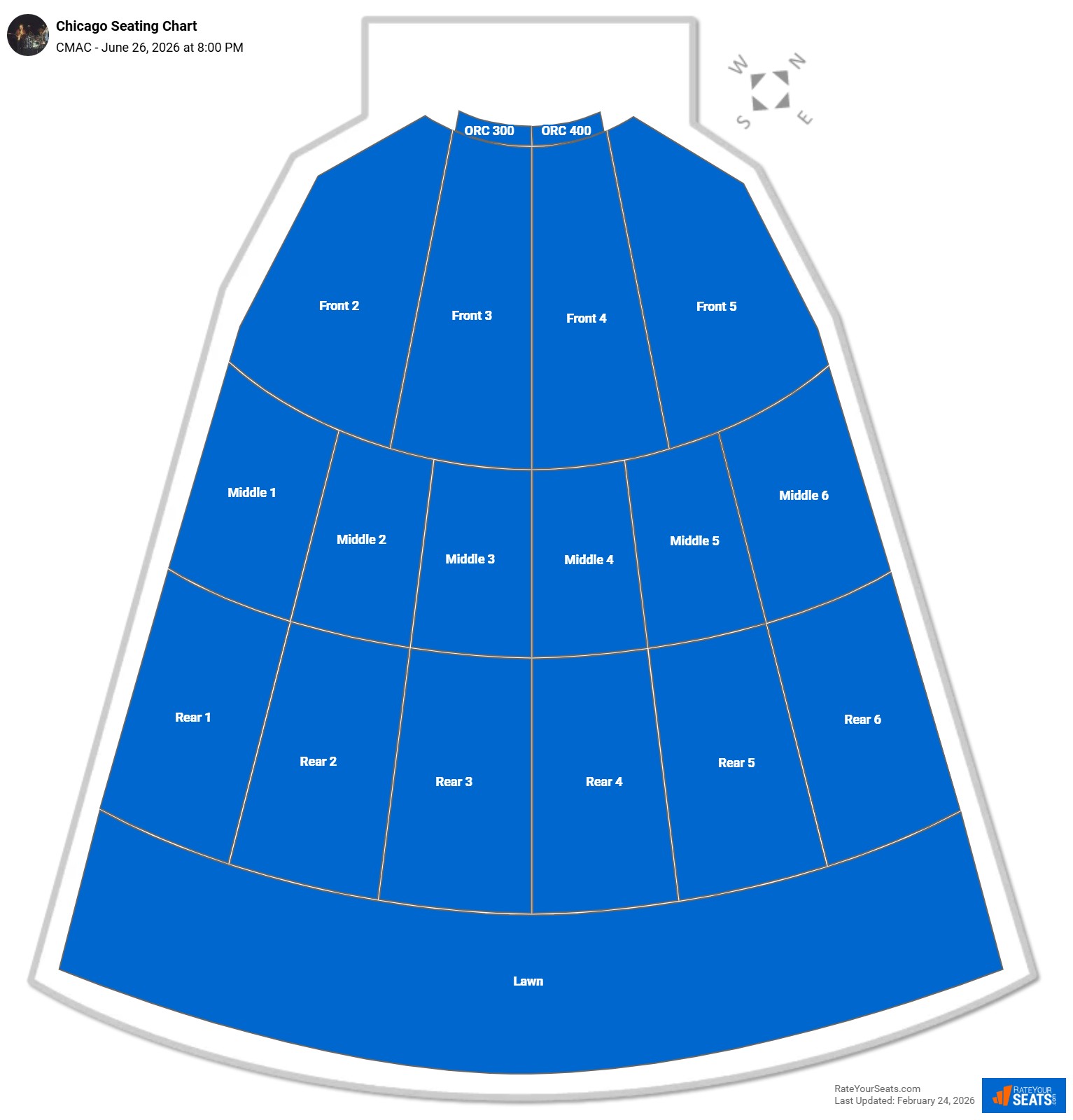 Chicago seating chart CMAC (Marvin Sands Performing Arts Center)